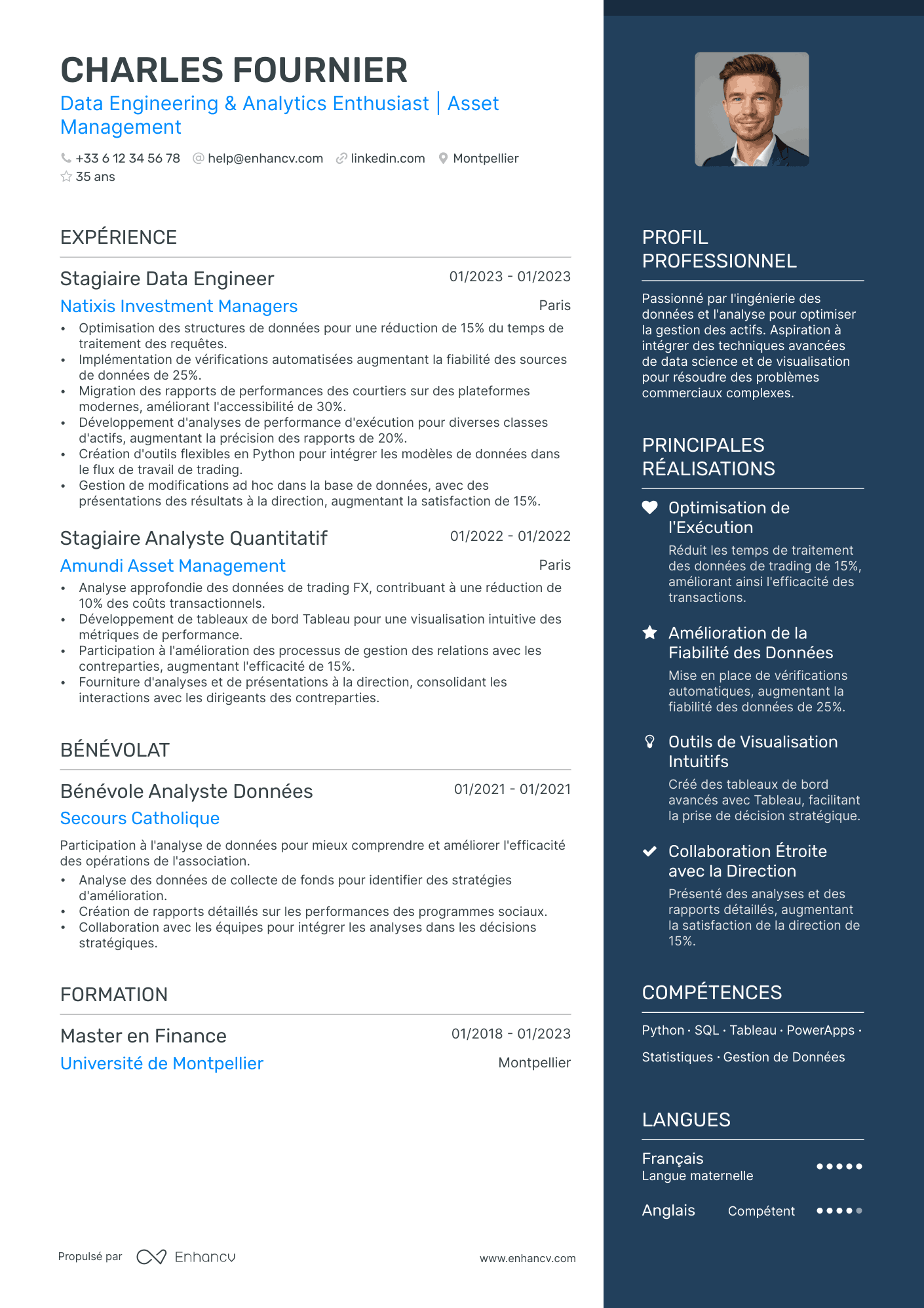 Data Scientist Stagiaire Resume Example