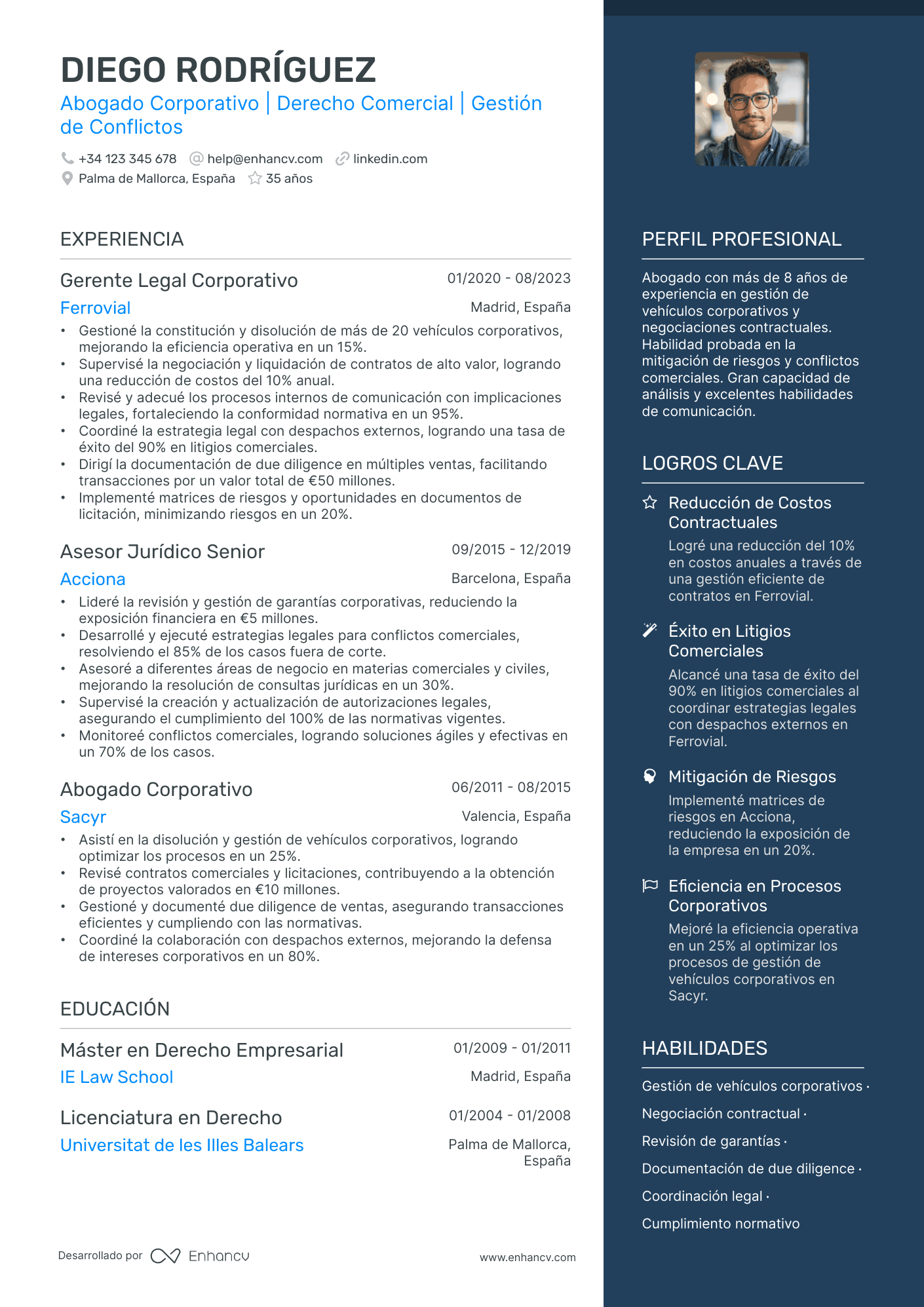 Abogado Senior Resume Example