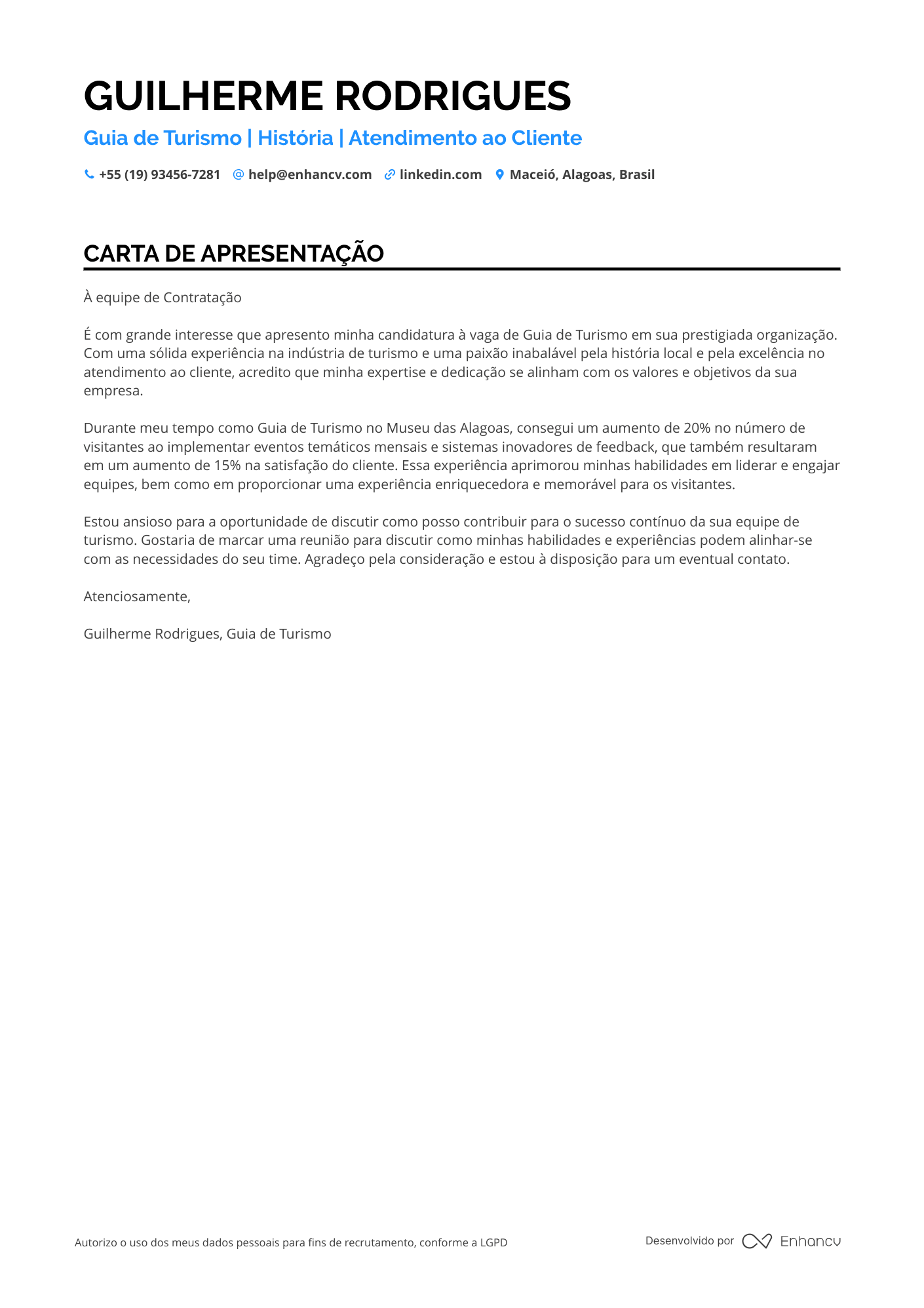 Guia de Turismo Rural Resume Example