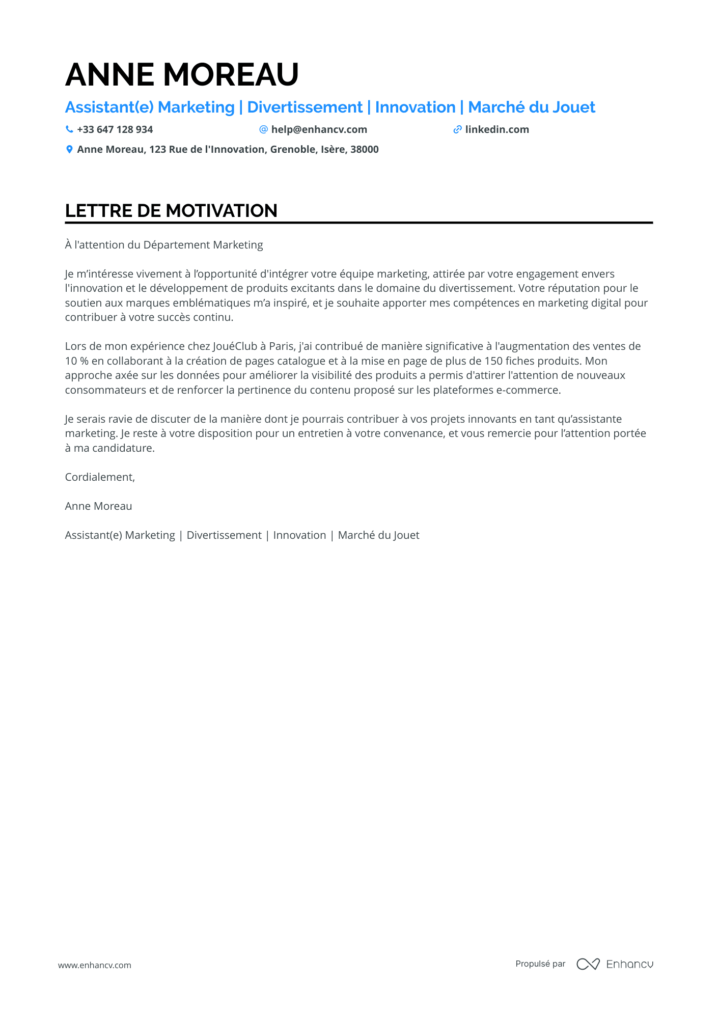 Lycéen Débutant en Marketing Resume Example