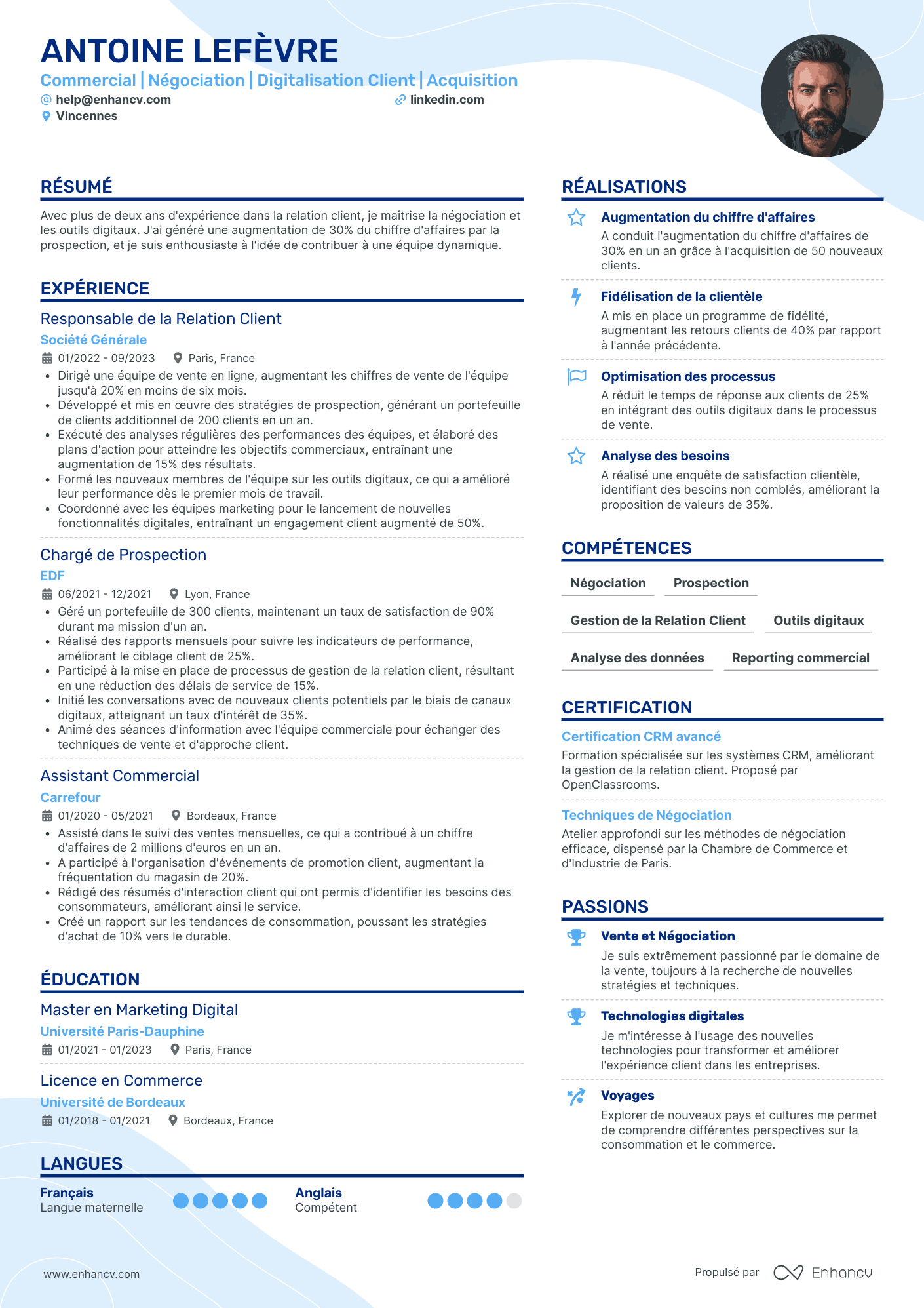 Alternance BTS NDRC Resume Example