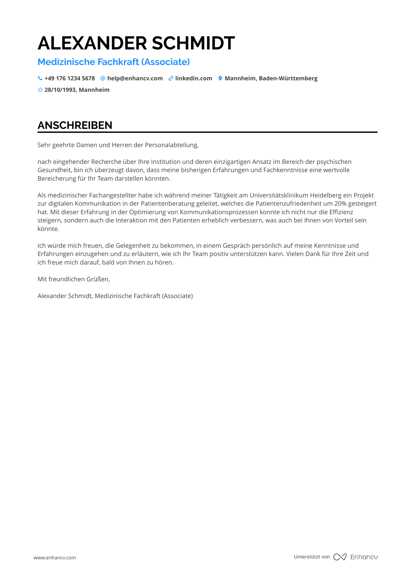 Arzthelferin in der Psychiatrie Resume Example