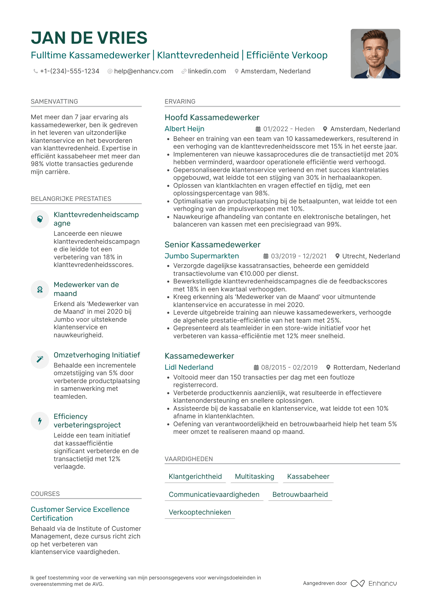 CV voor Fulltime Kassamedewerker Resume Example