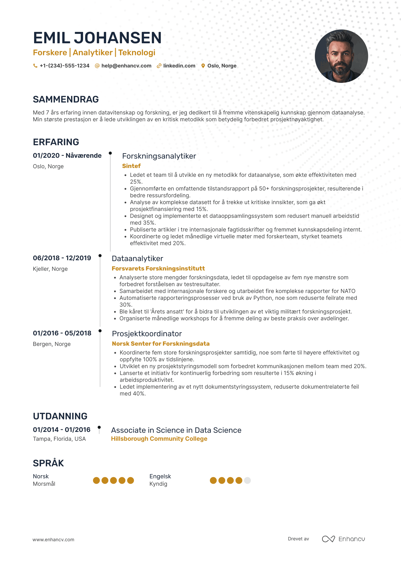 CV for Virtuell forskningsassistent Resume Example
