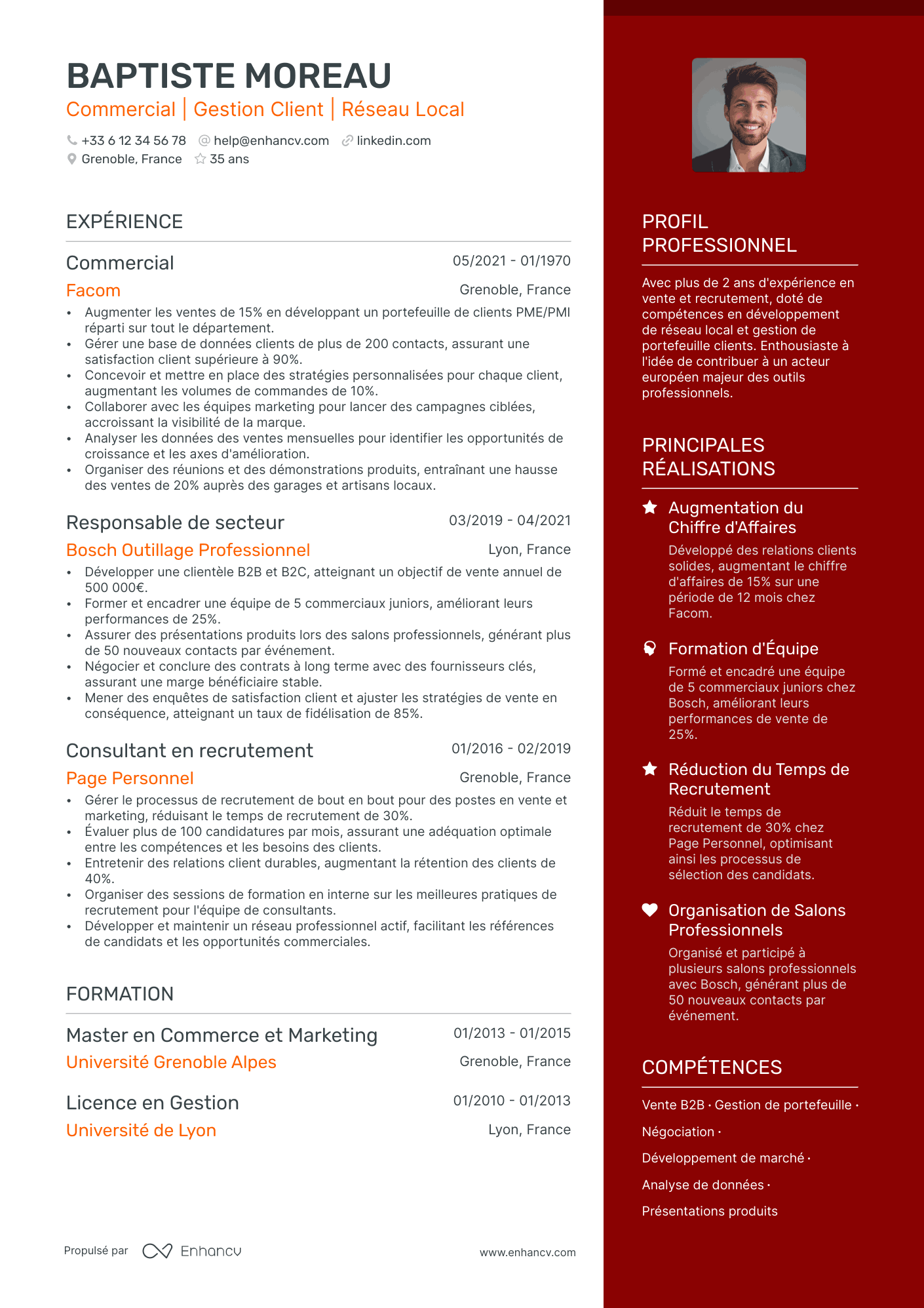 Conseiller Commercial Resume Example