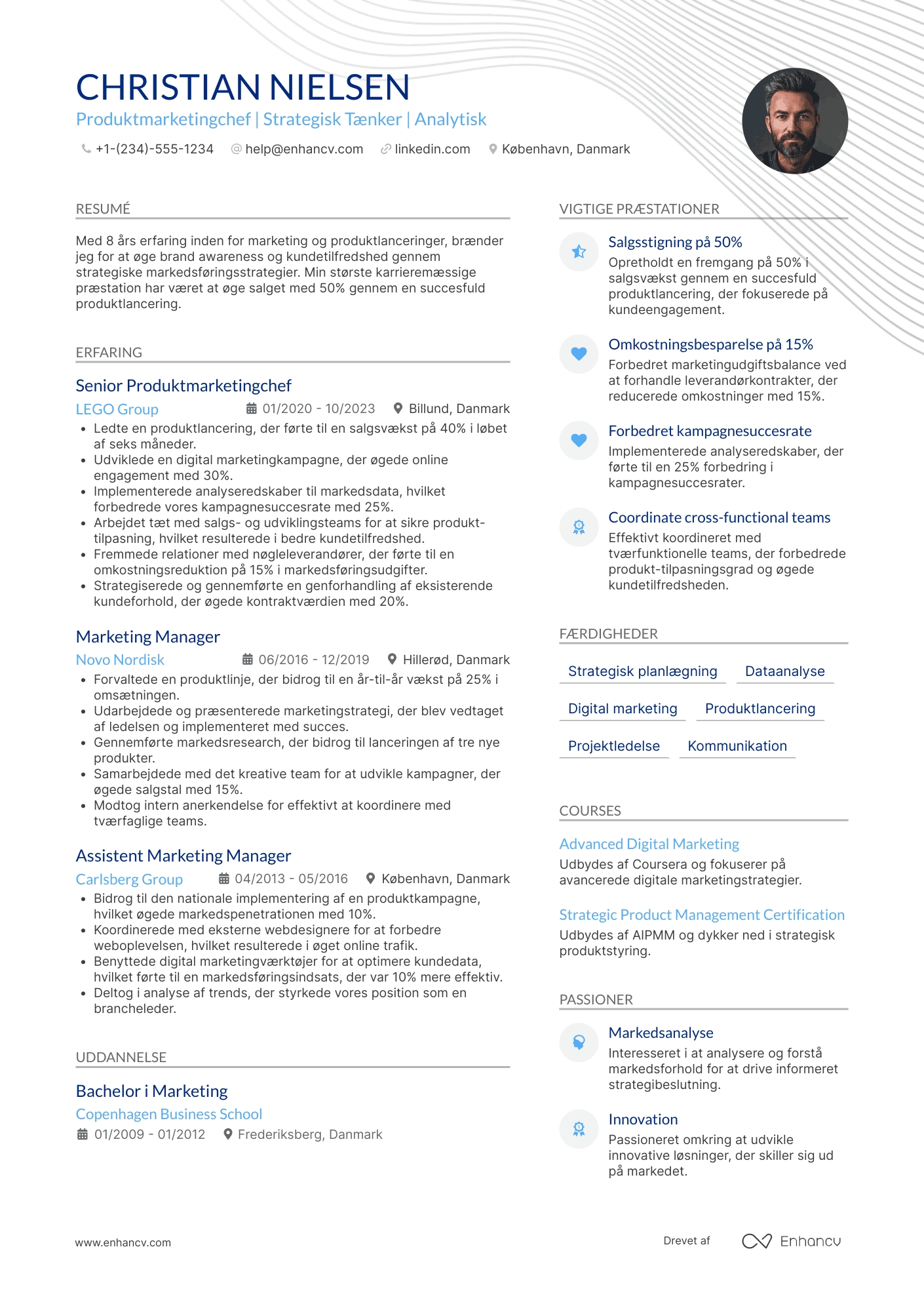 CV til Produktmarketingchef Resume Example