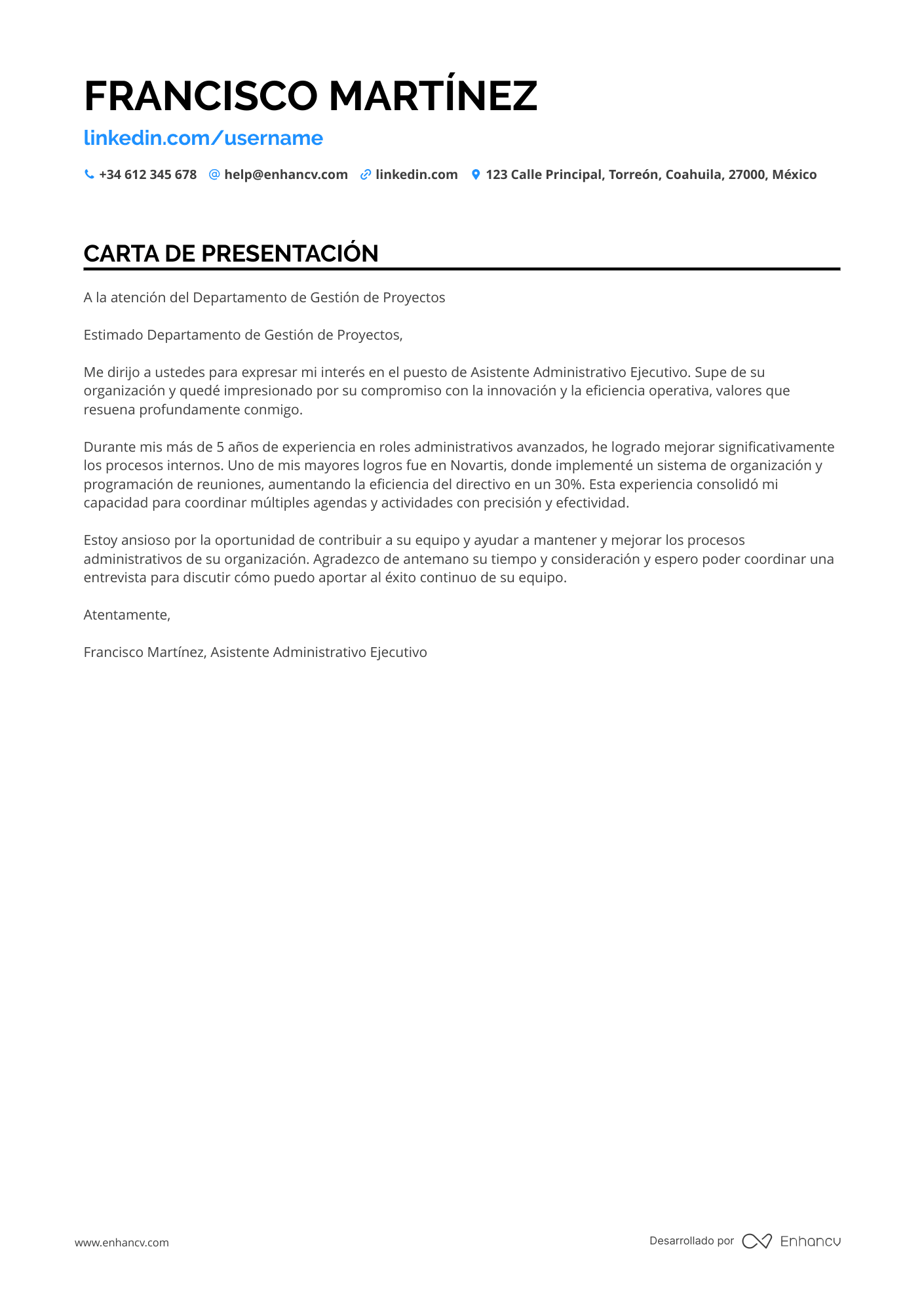 Asistente Administrativo Senior Resume Example