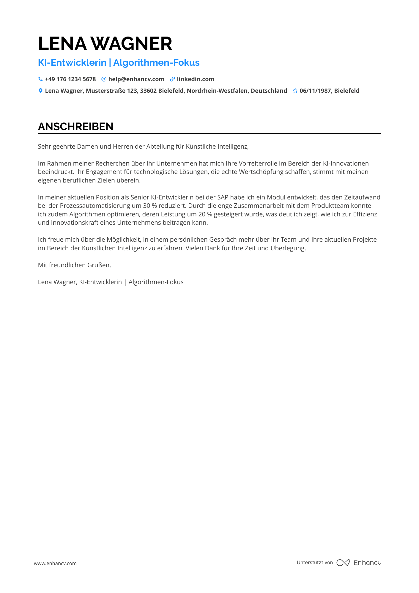 Programmierer für künstliche Intelligenz Resume Example