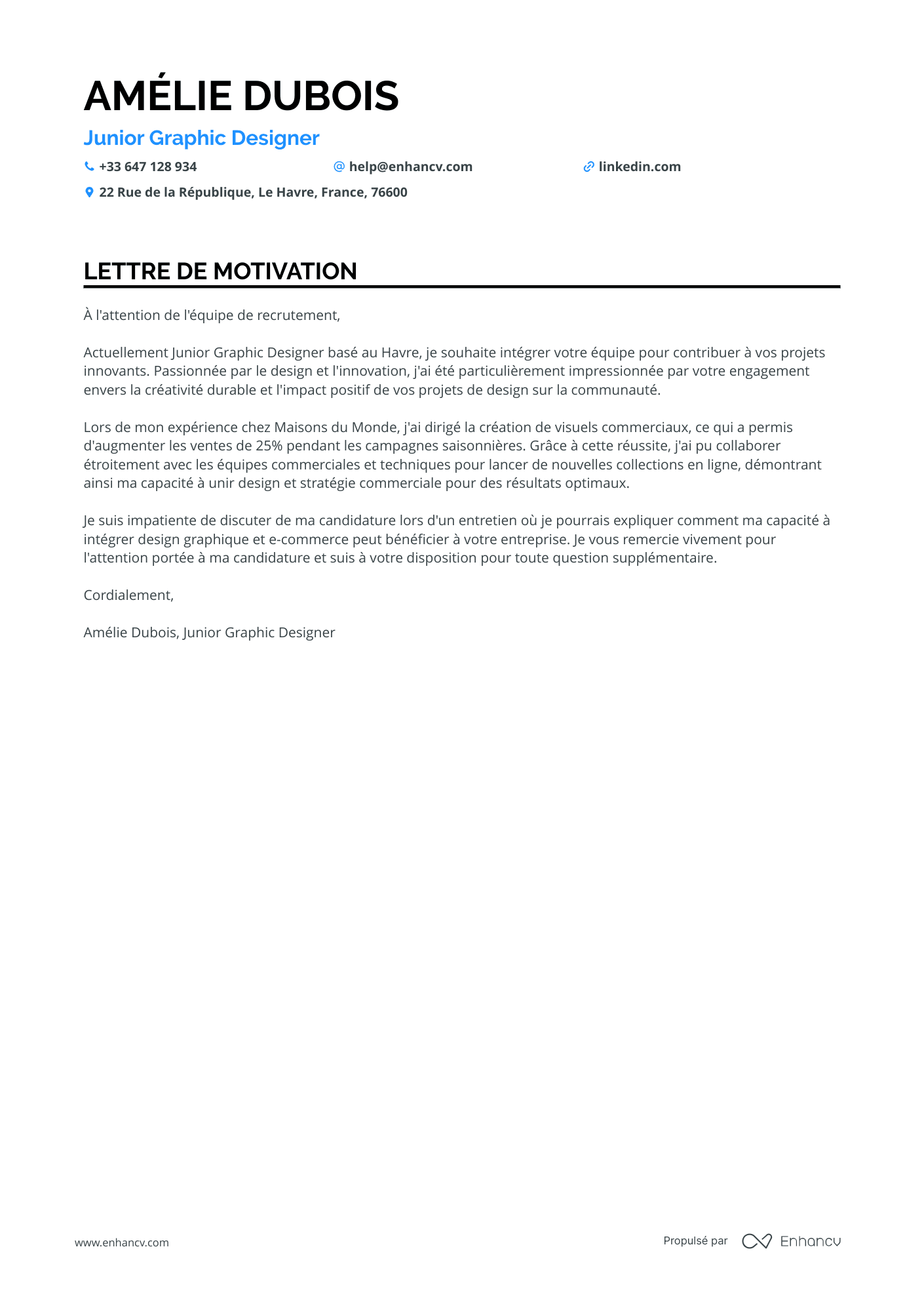 Graphiste Web Resume Example