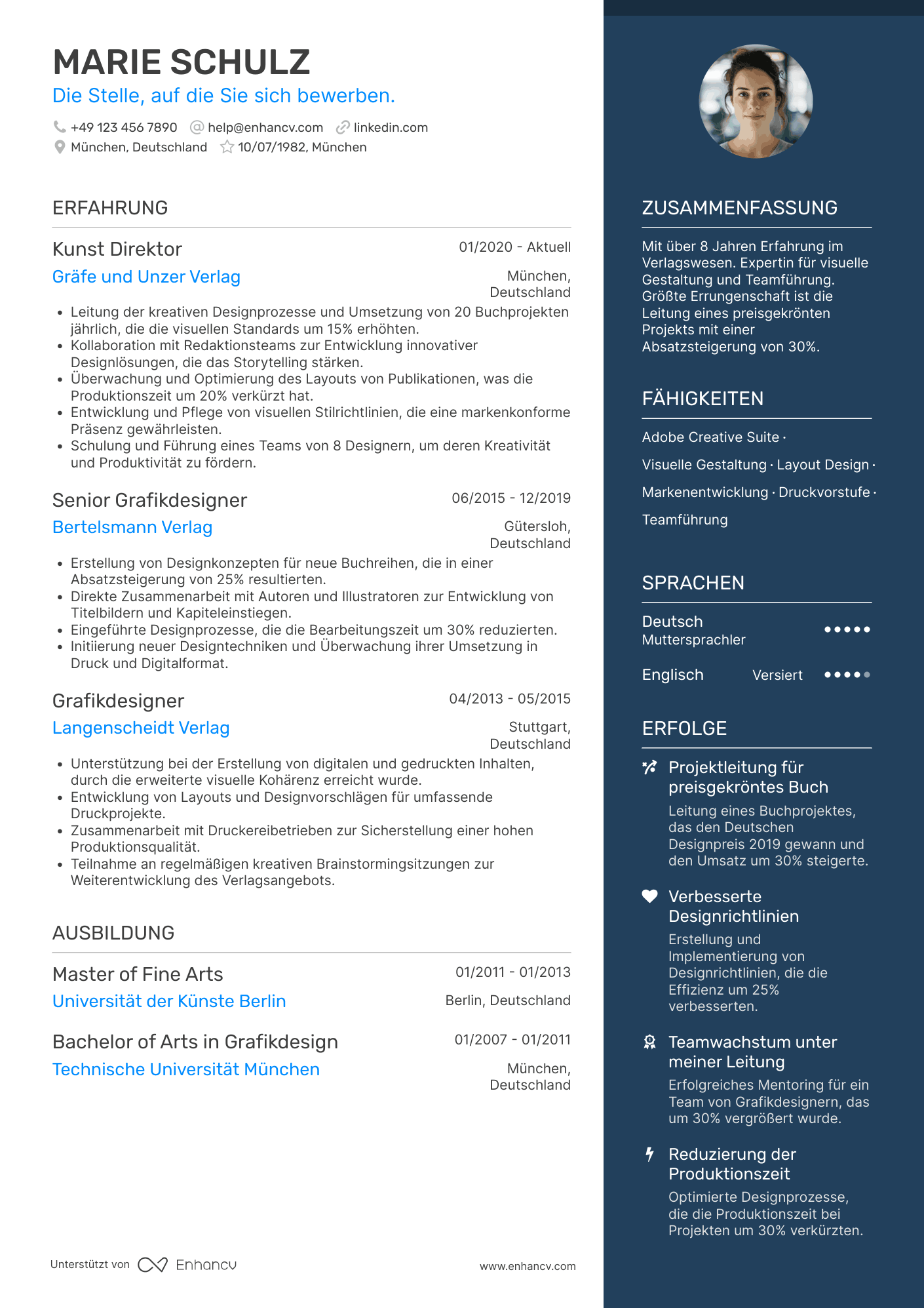 Lebenslauf als Kunst Direktor für Verlagswesen Resume Example