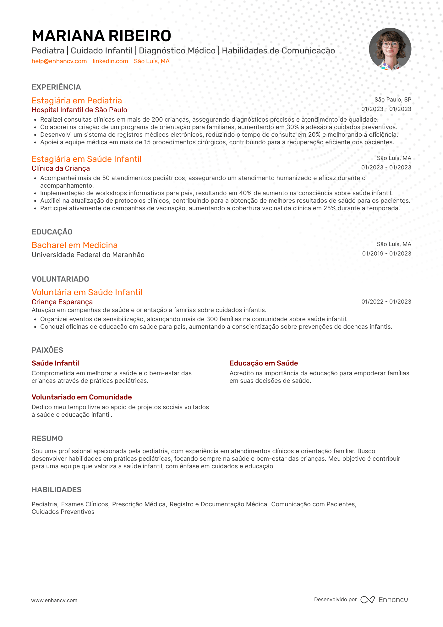 Vitae Pediatra Resume Example