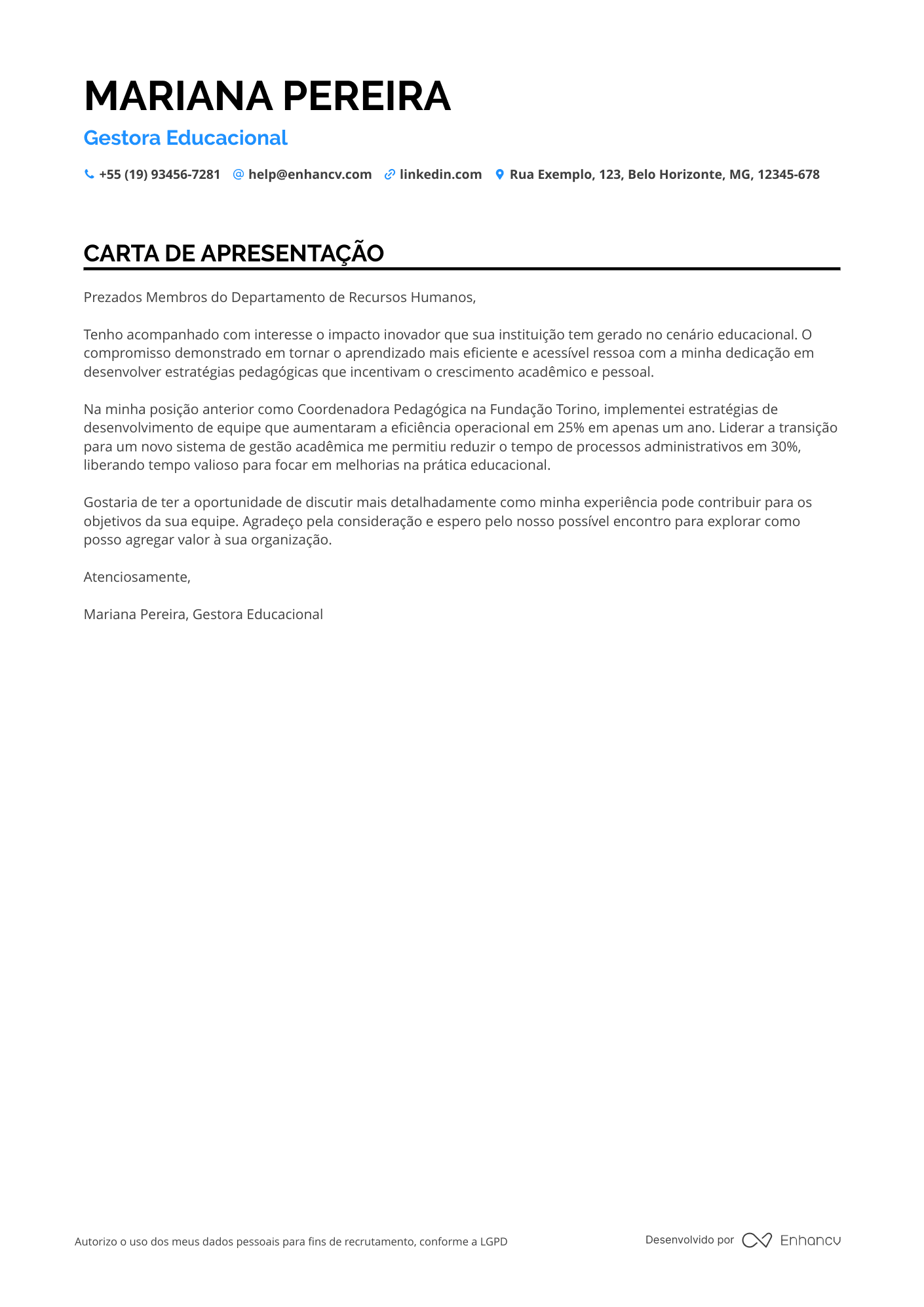 Diretor Geral Resume Example