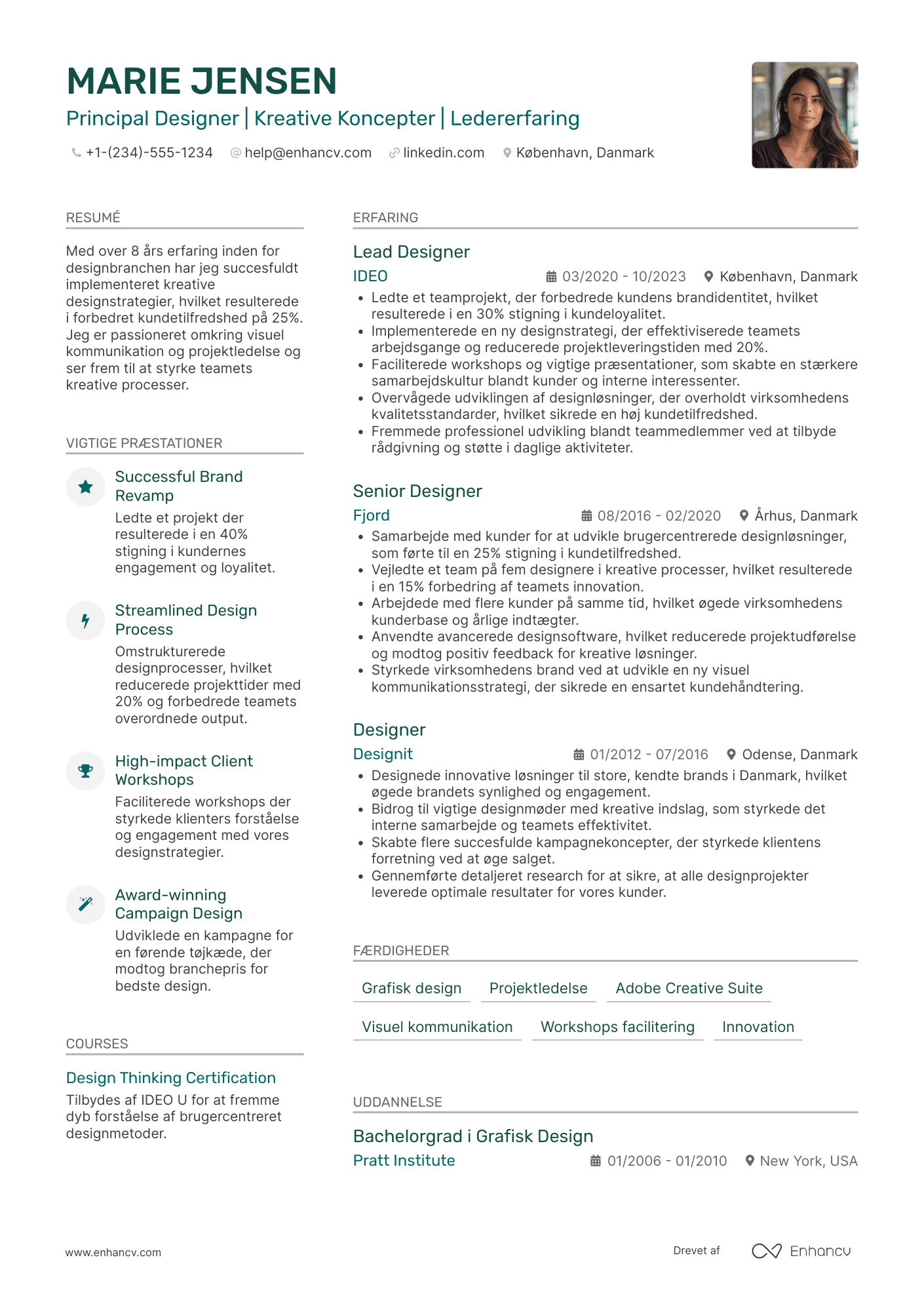 CV til Principal Designer Resume Example