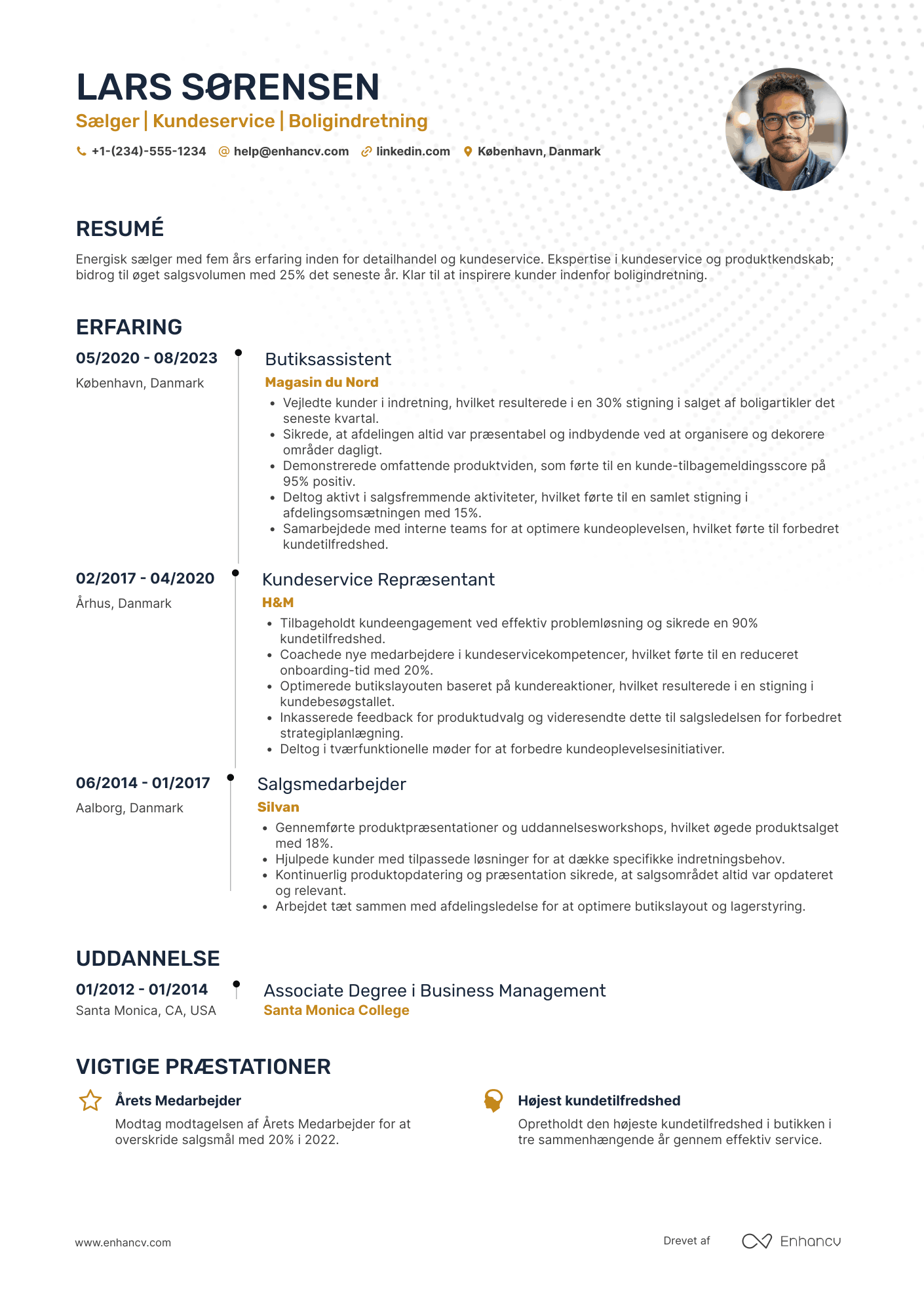 CV til Sælger hos Ikea Resume Example