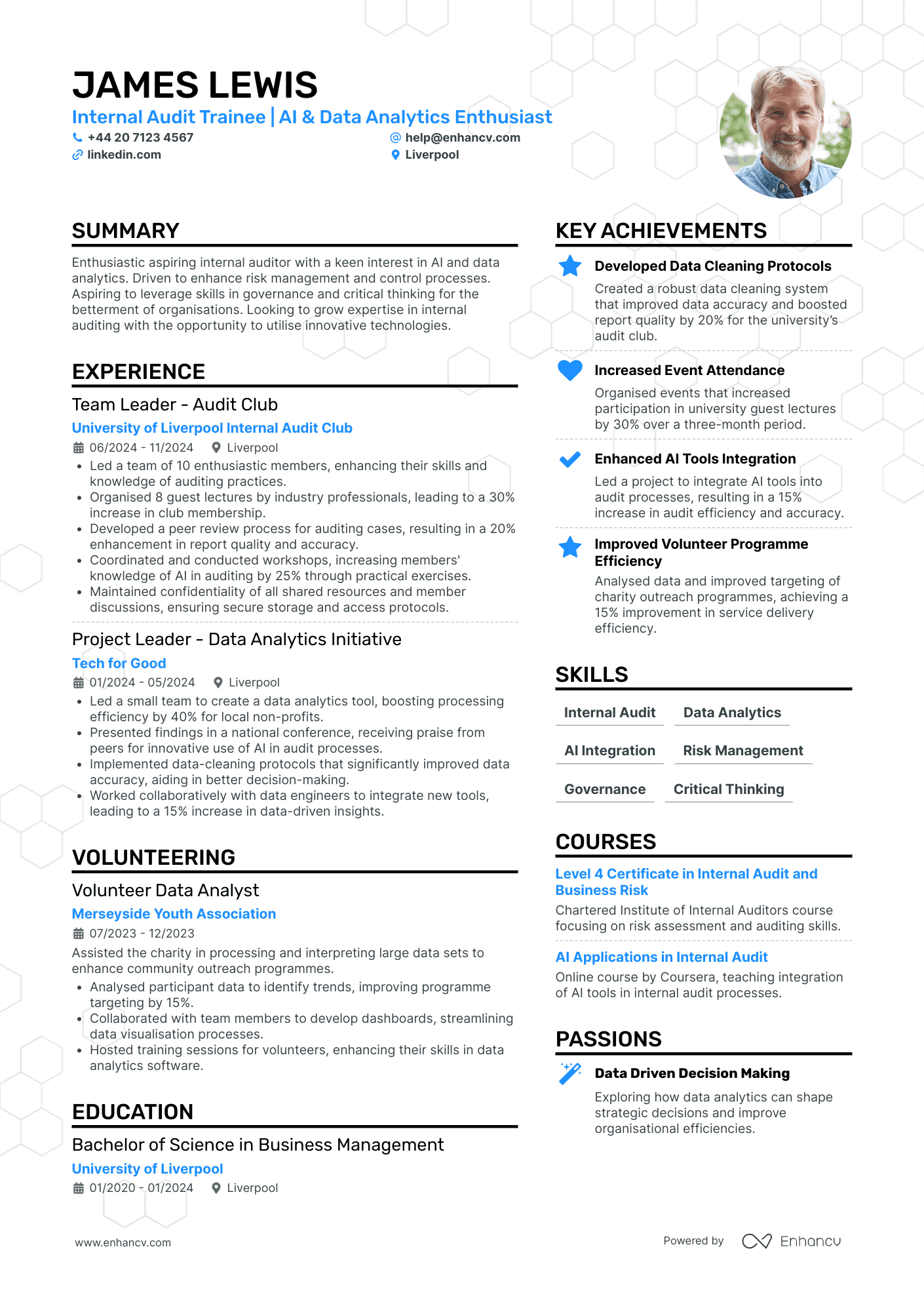 Internal Auditor Resume Example