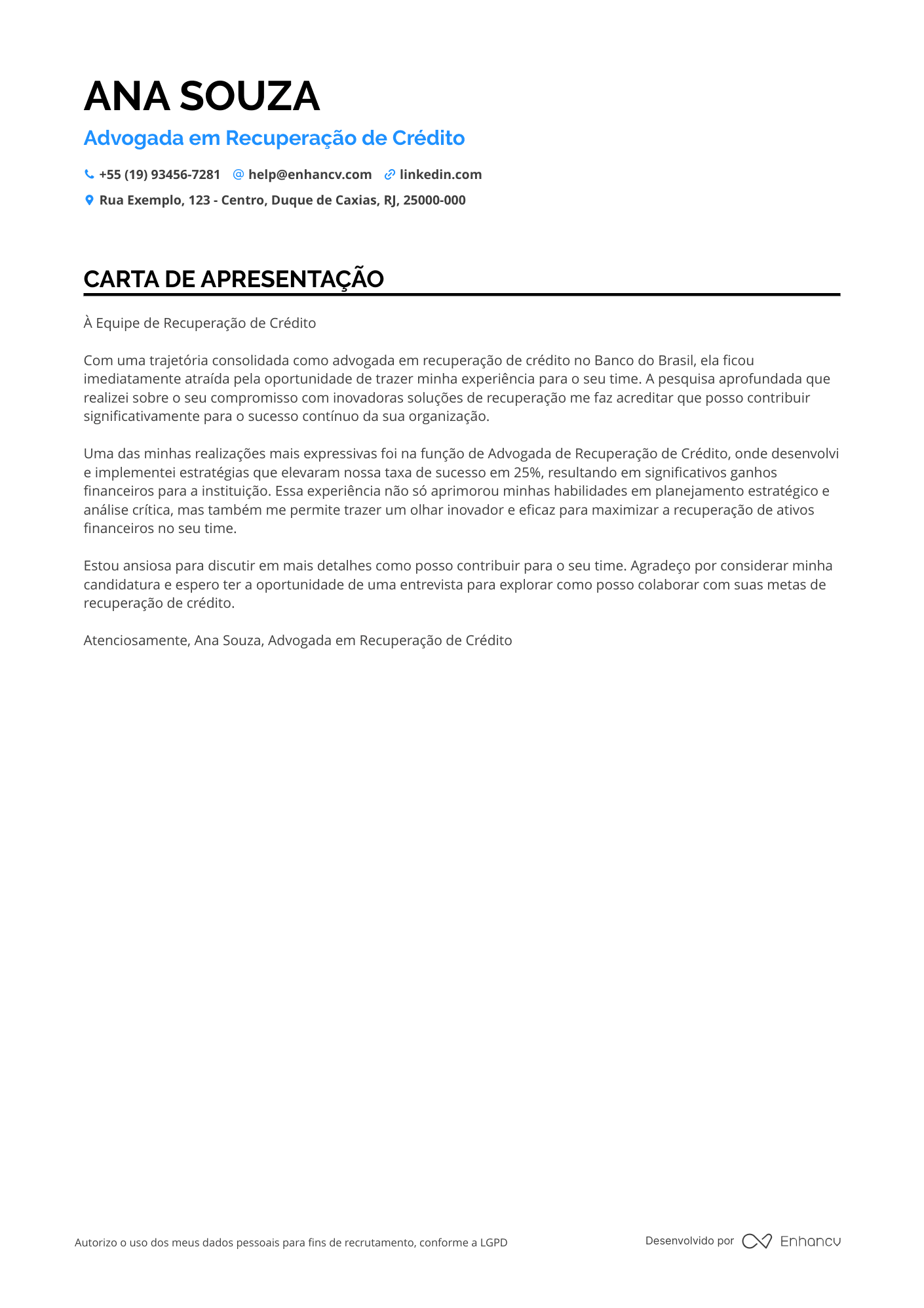 Advogado Sem experiência Resume Example