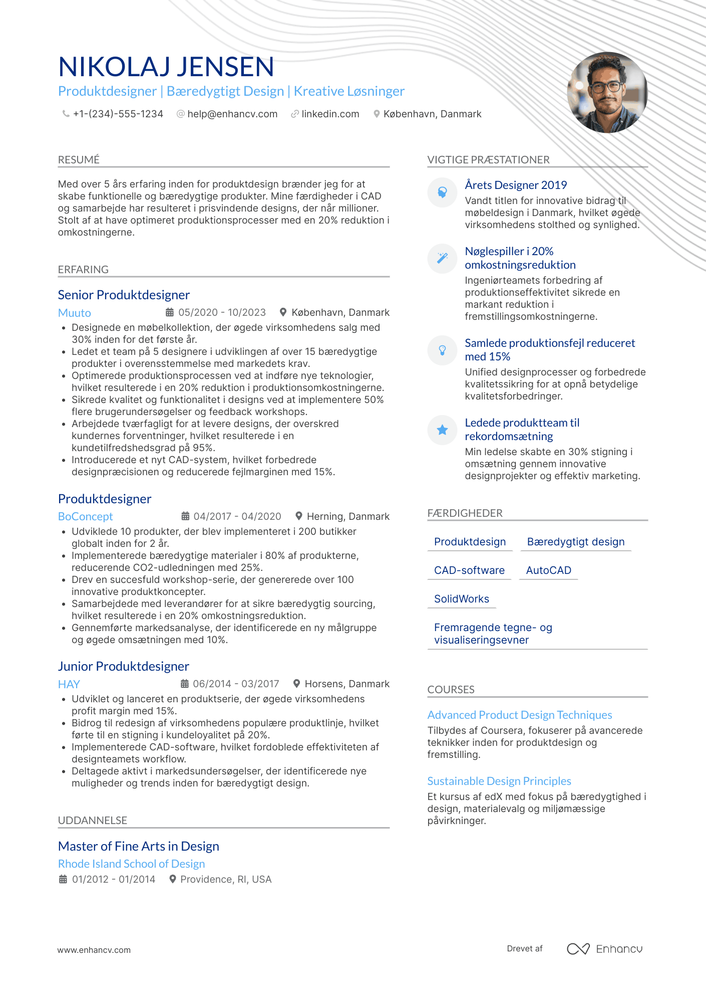 CV til Produktdesigner hos Ikea Resume Example