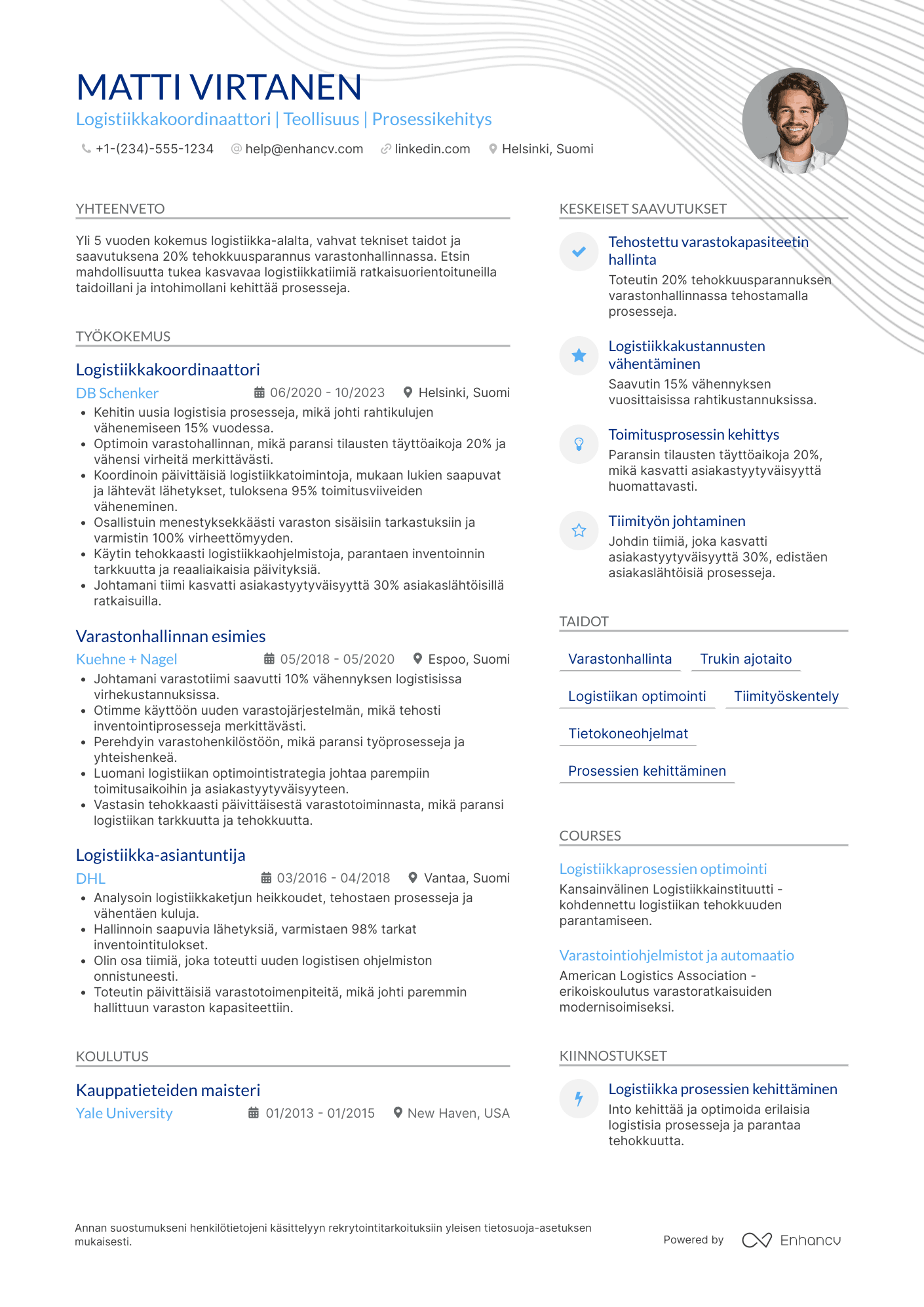 Ansioluettelo Teollisuustyöntekijä Logistiikka Resume Example