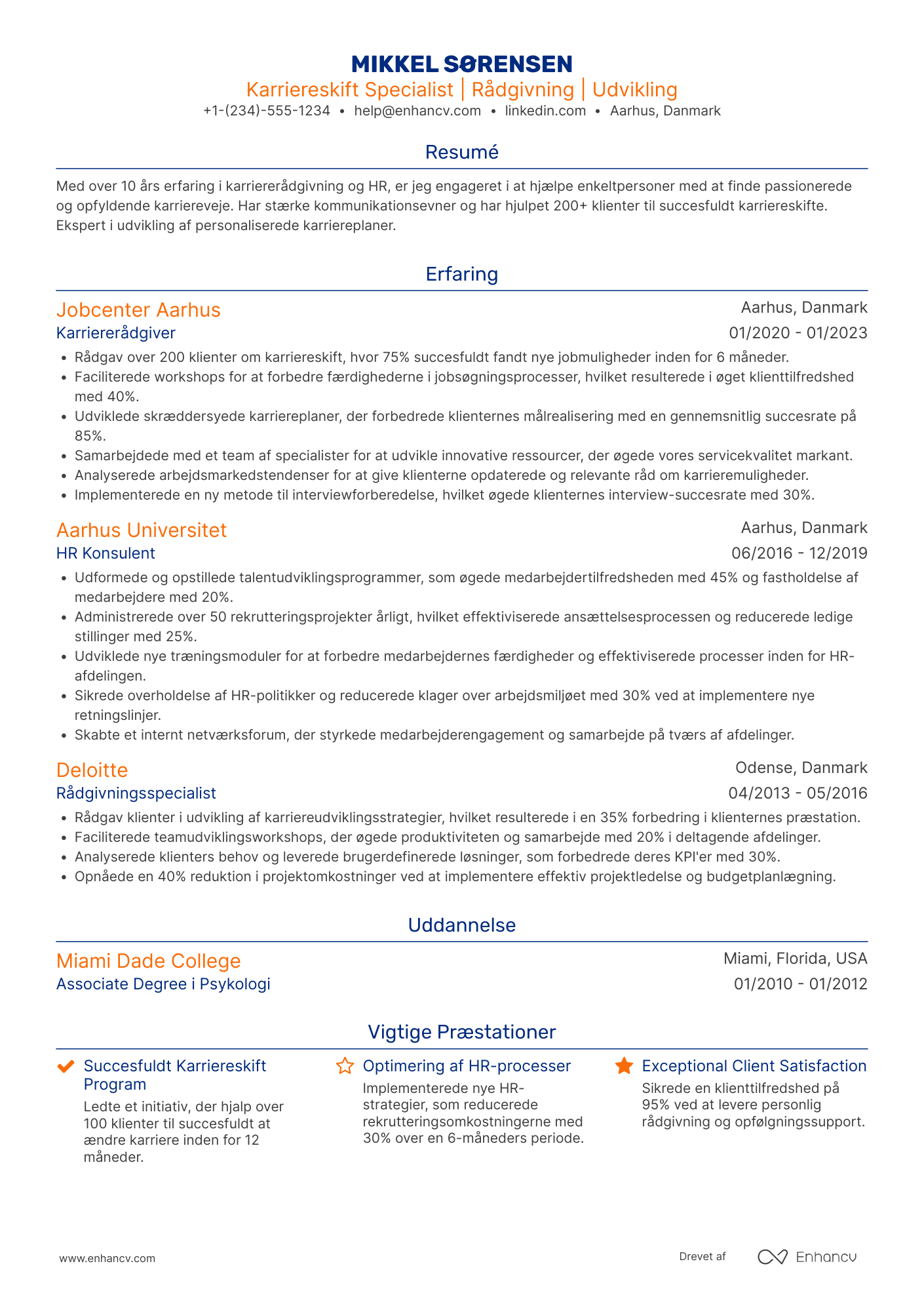 CV til Karriereskift Specialist Resume Example