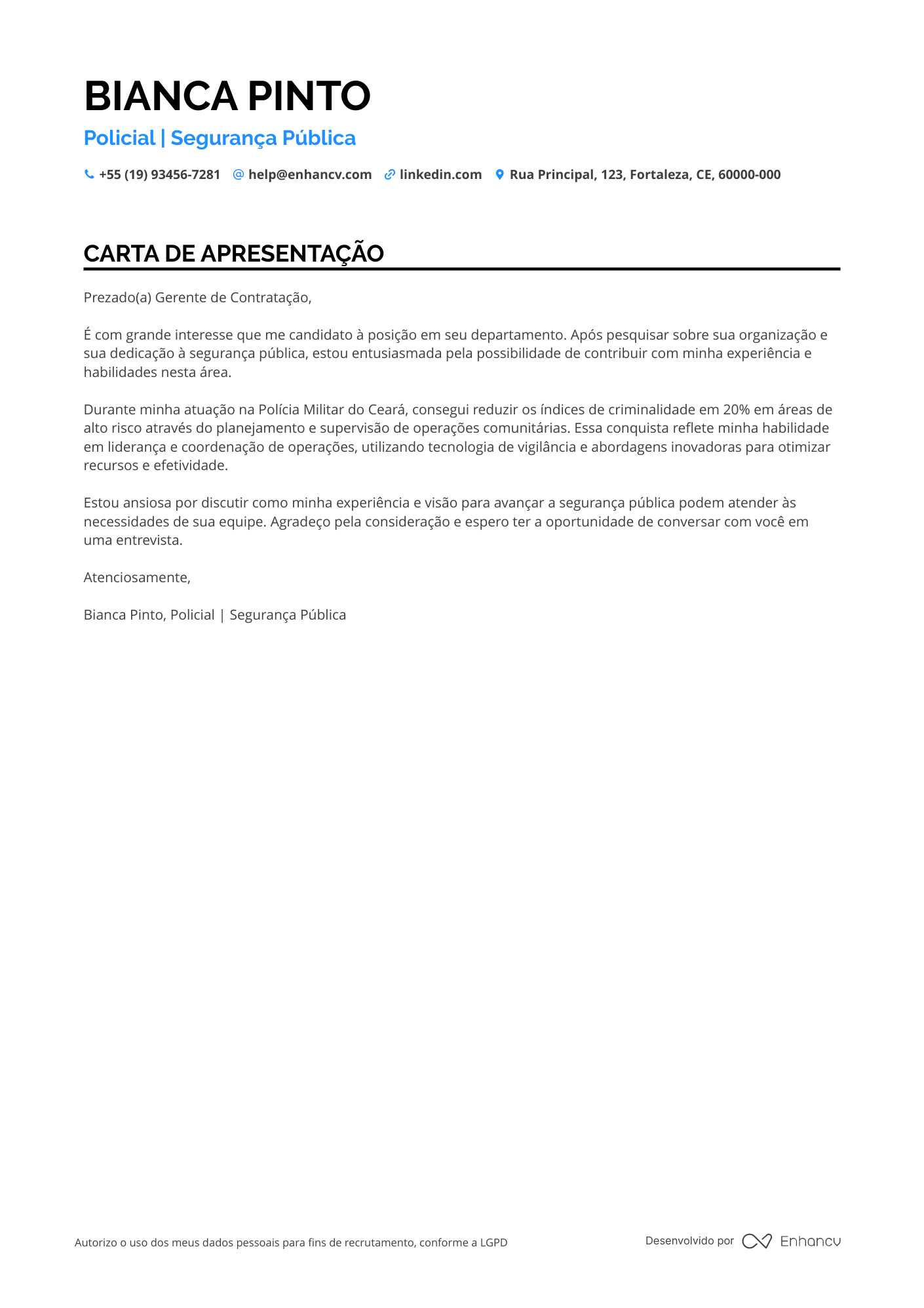 Policial Rodoviário Resume Example