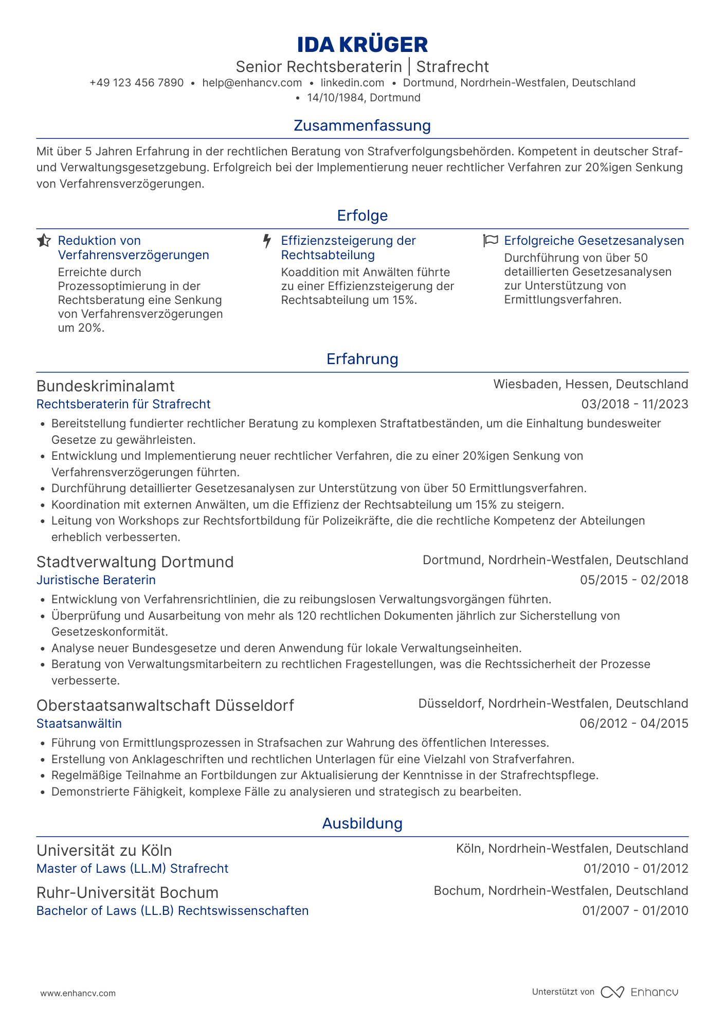 Lebenslauf als Polizei Rechtsberater Resume Example