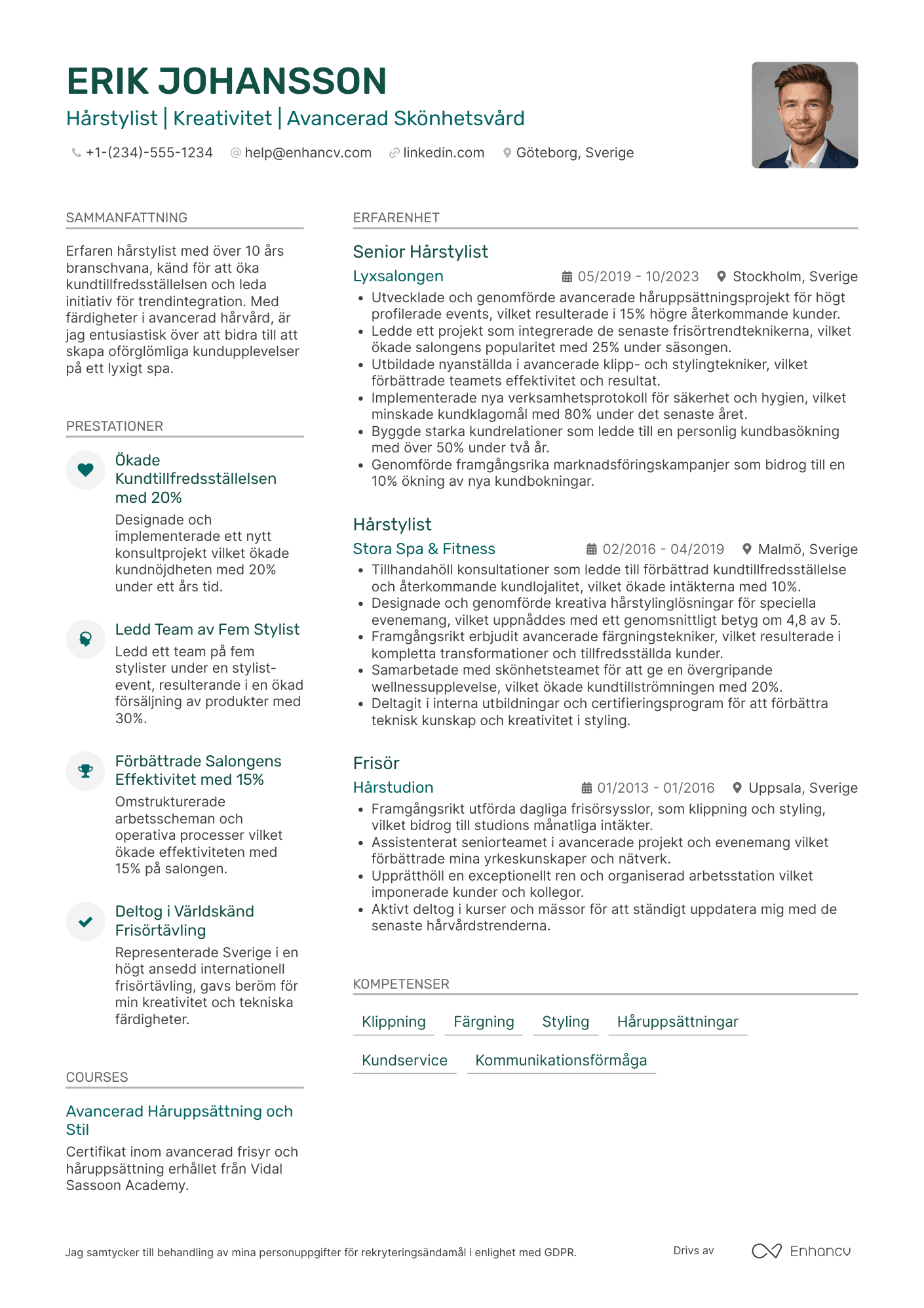 CV för Hårstylist på Spa Resume Example