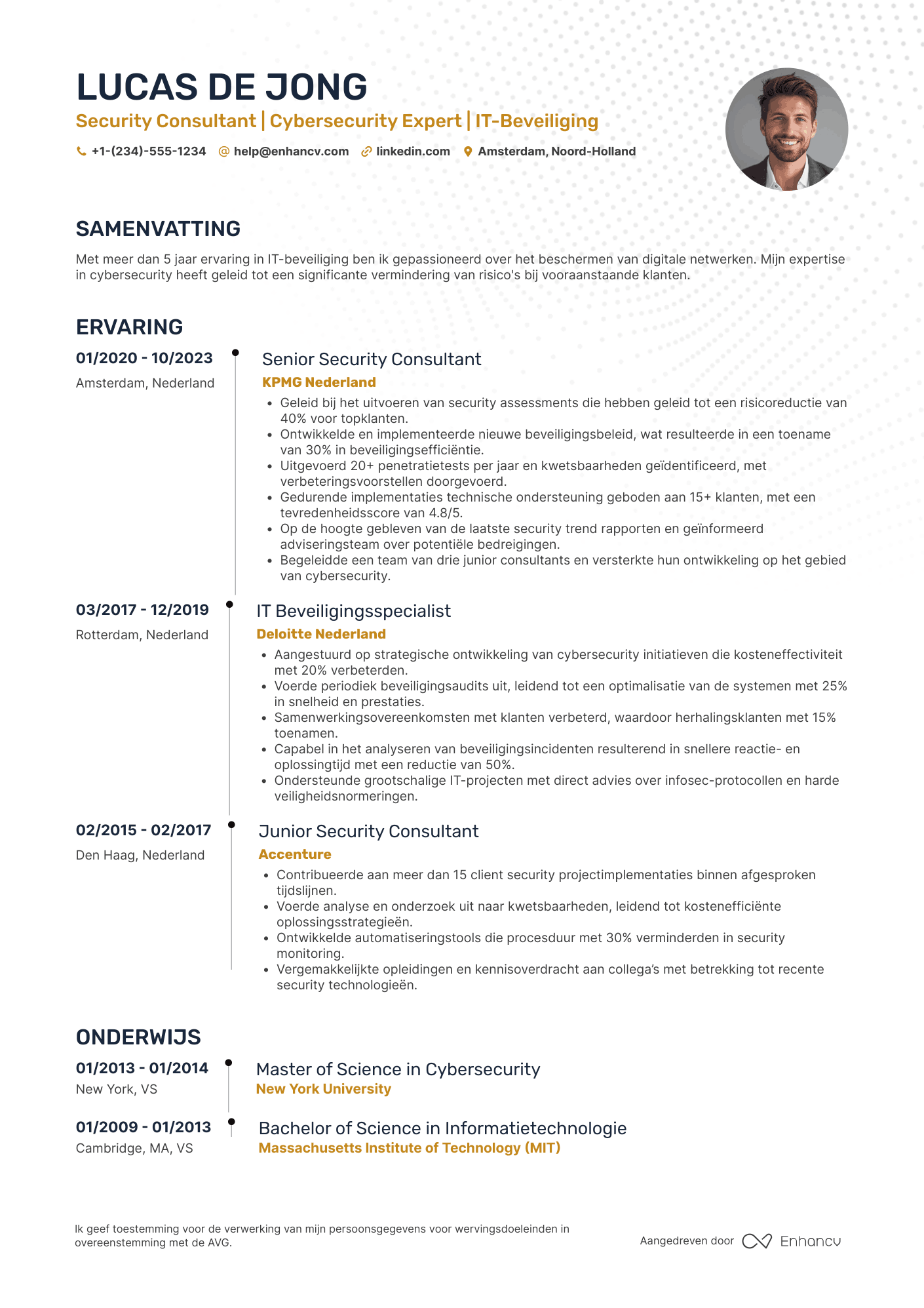 CV voor Security Consultant Resume Example
