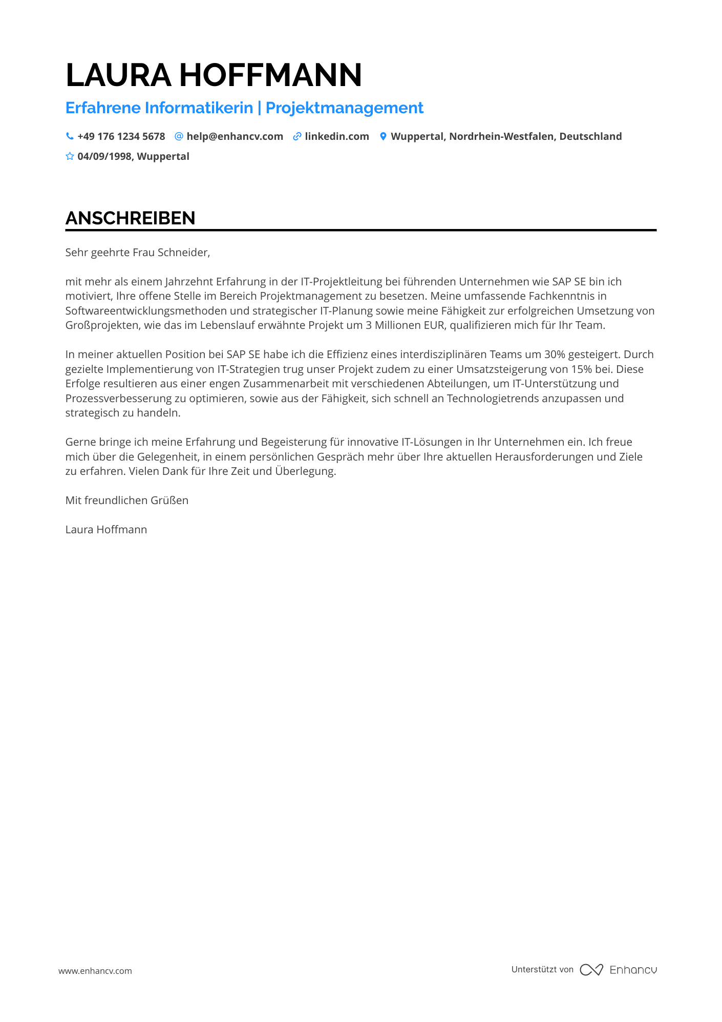Leitender Informatiker Resume Example