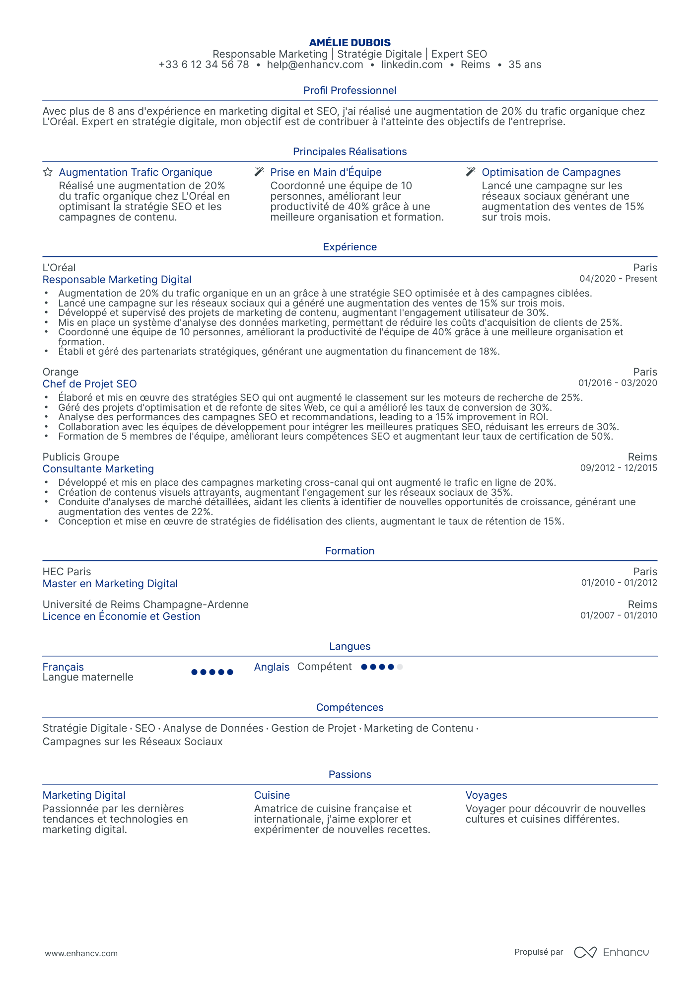 Étudiant en Médecine Resume Example