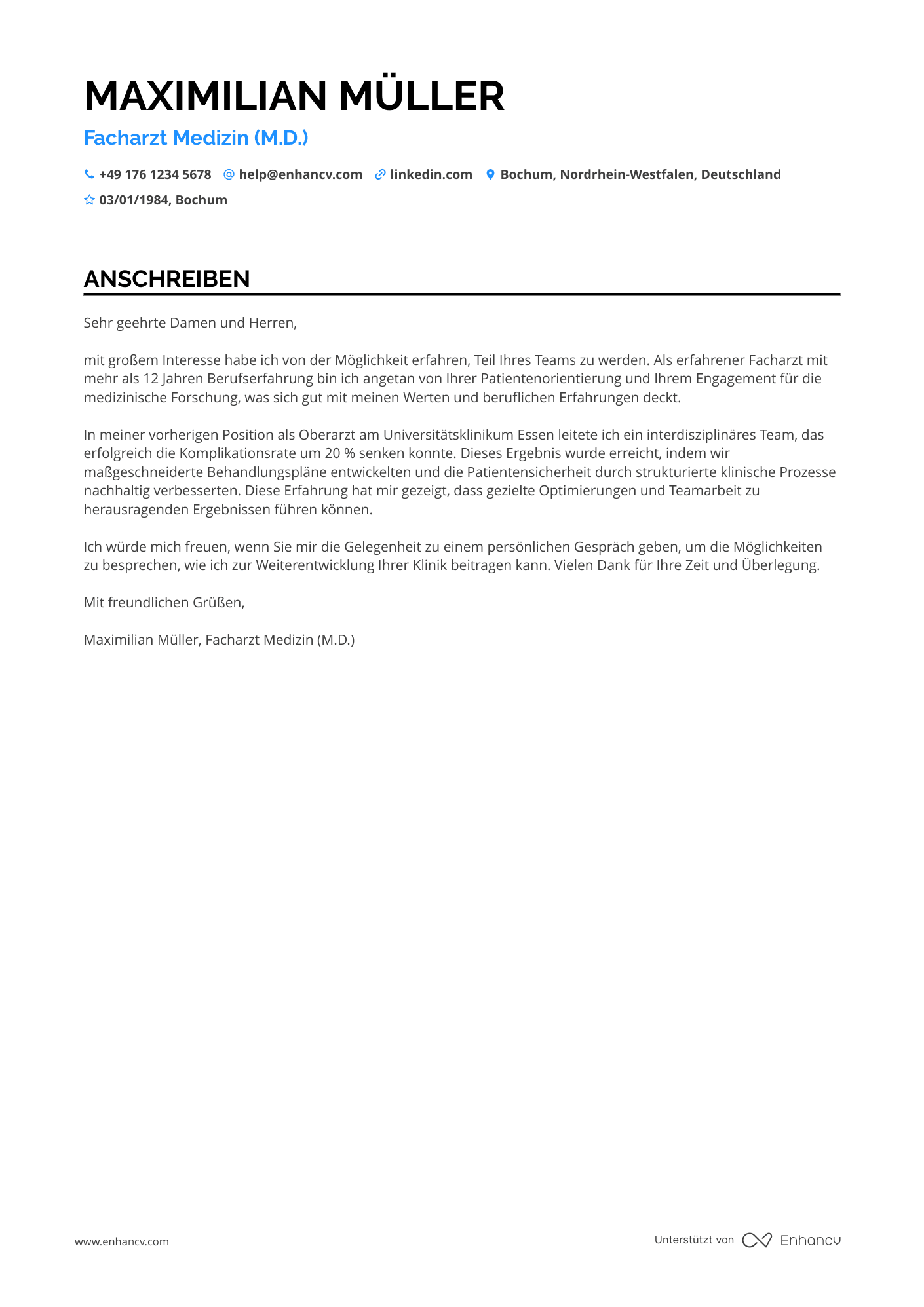 Facharzt Resume Example