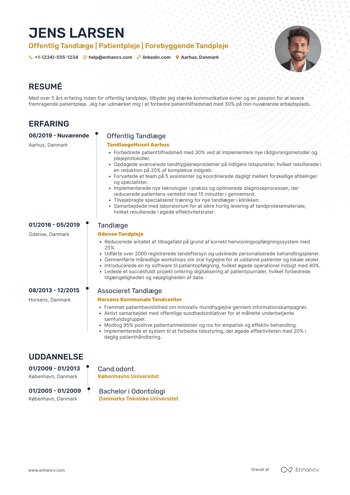 CV til Offentlig tandlæge Resume Example