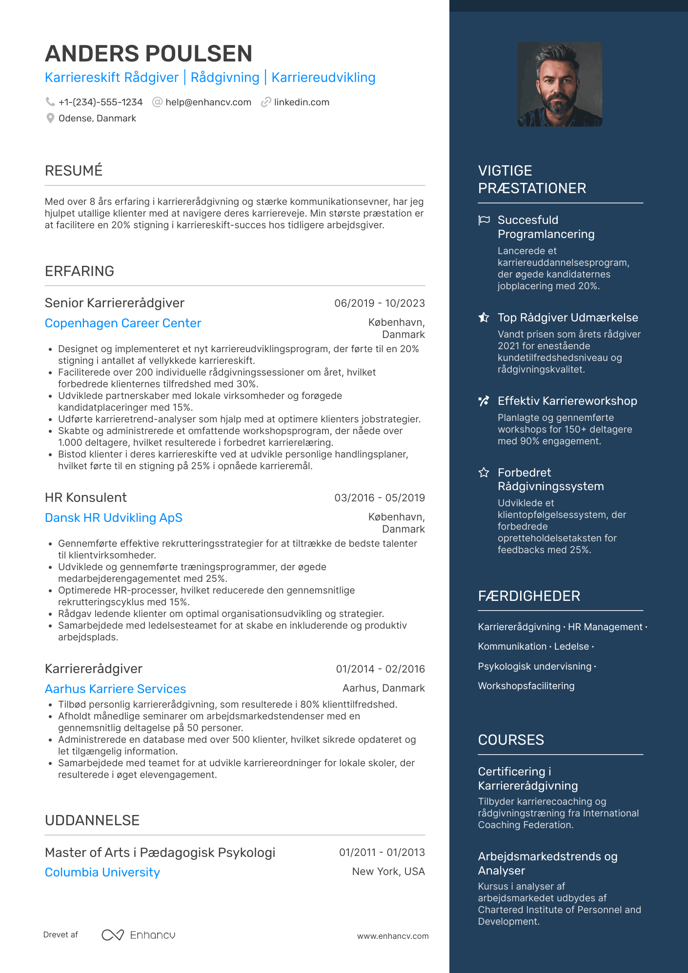 CV til Karriereskift Rådgiver Resume Example
