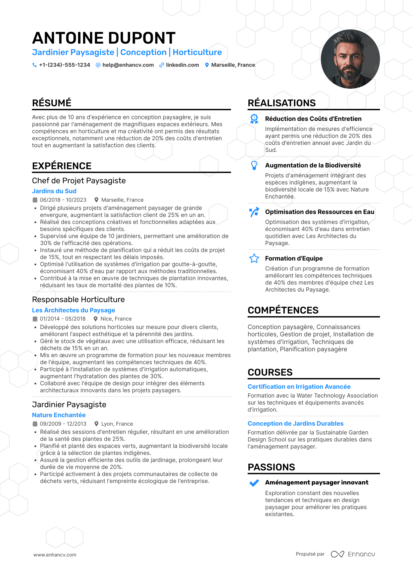 CV de jardinier paysagiste Resume Example