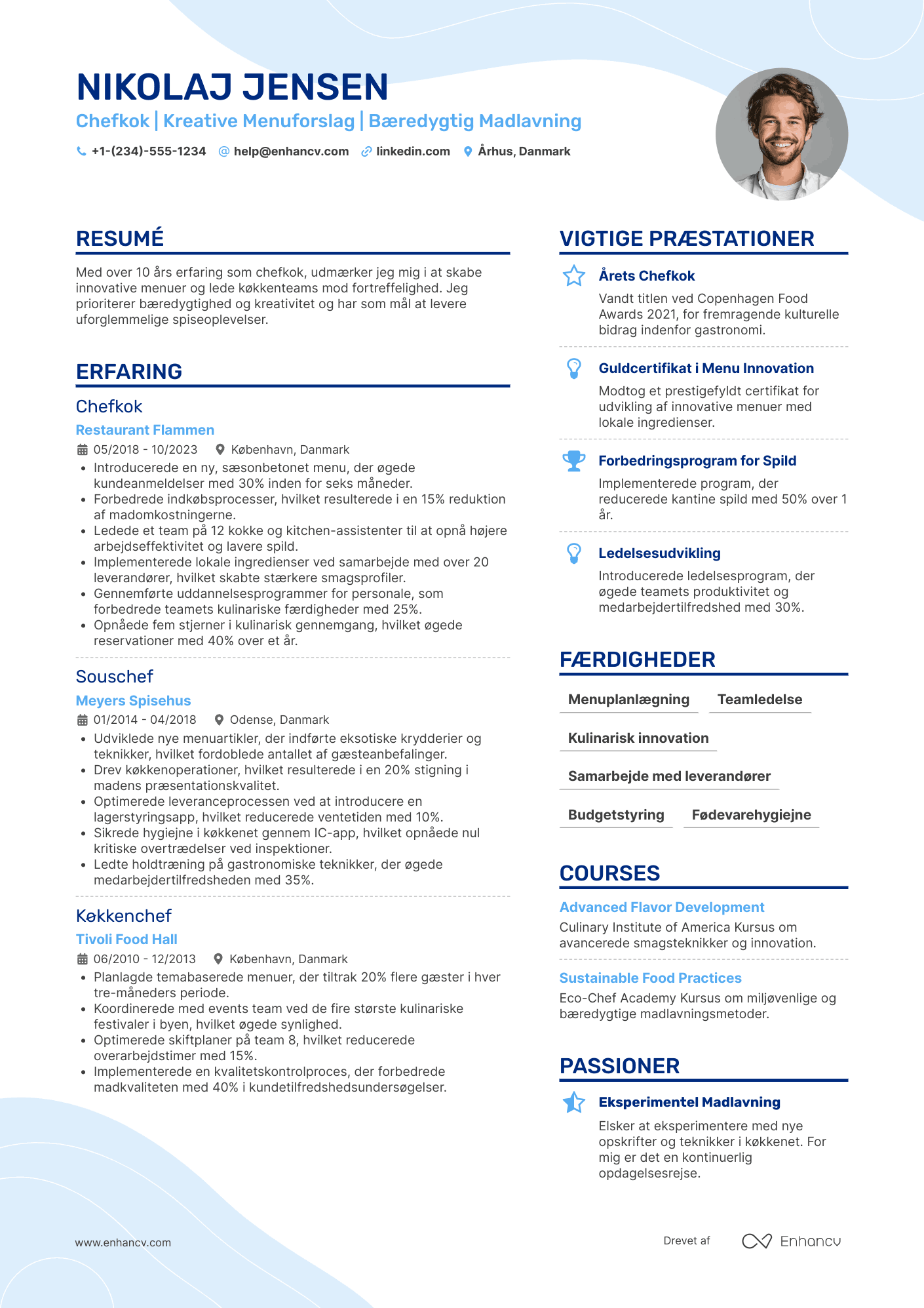 CV til Chefkok Resume Example