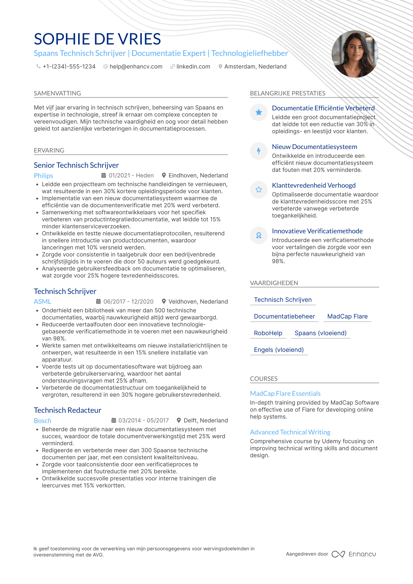 CV voor Spaans Technisch Schrijver Resume Example