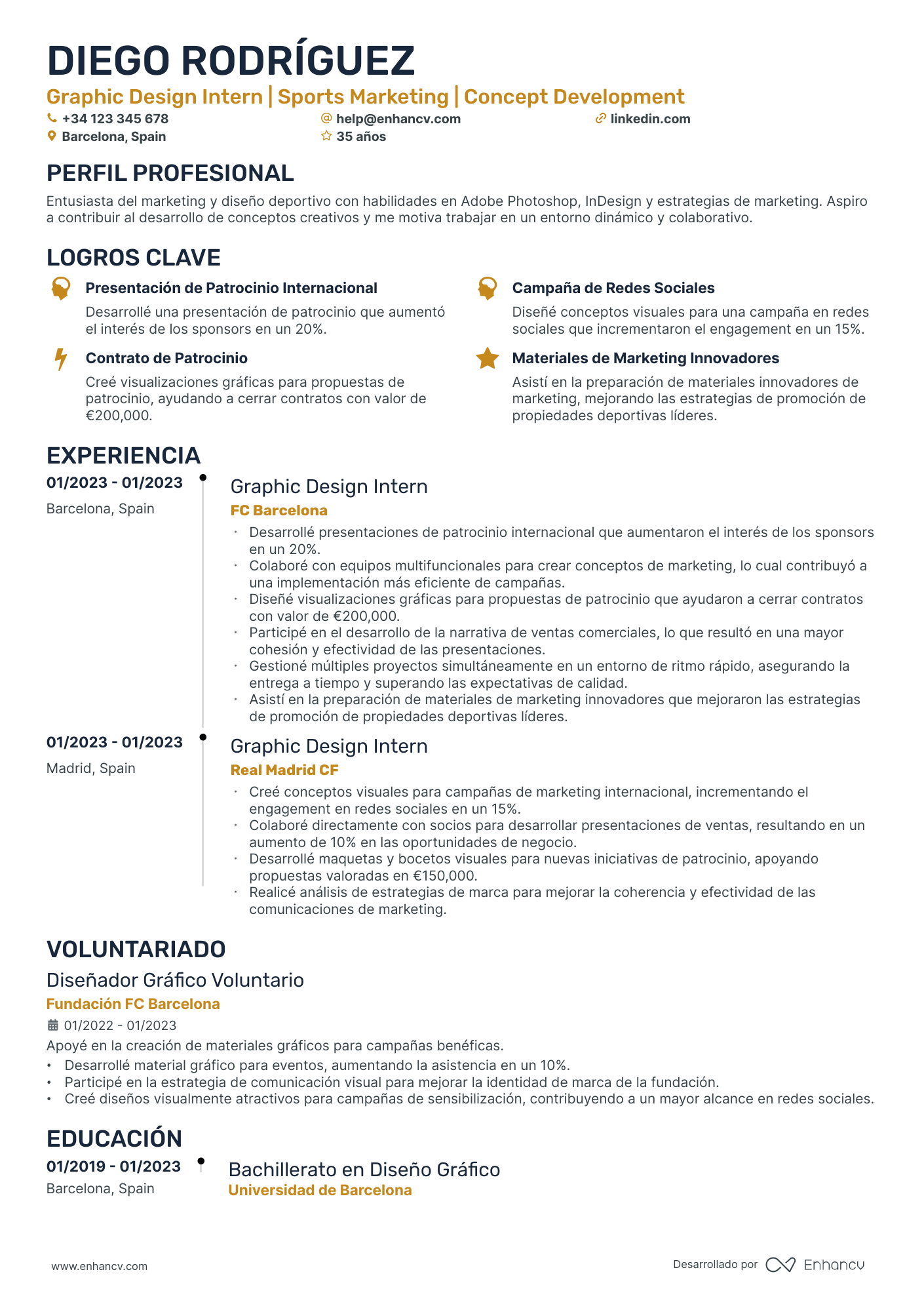 Estudiante de diseño gráfico Resume Example