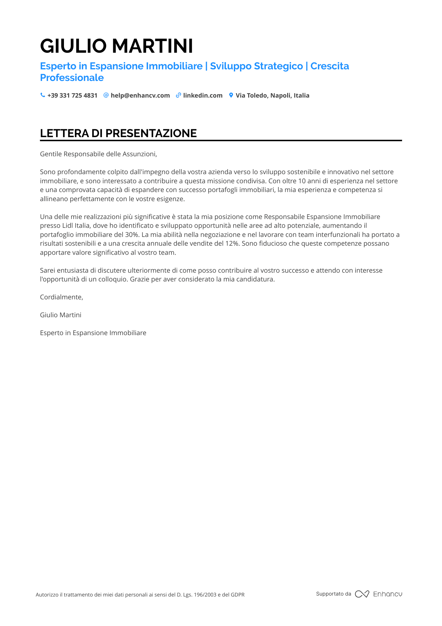Eurospin Senior Resume Example