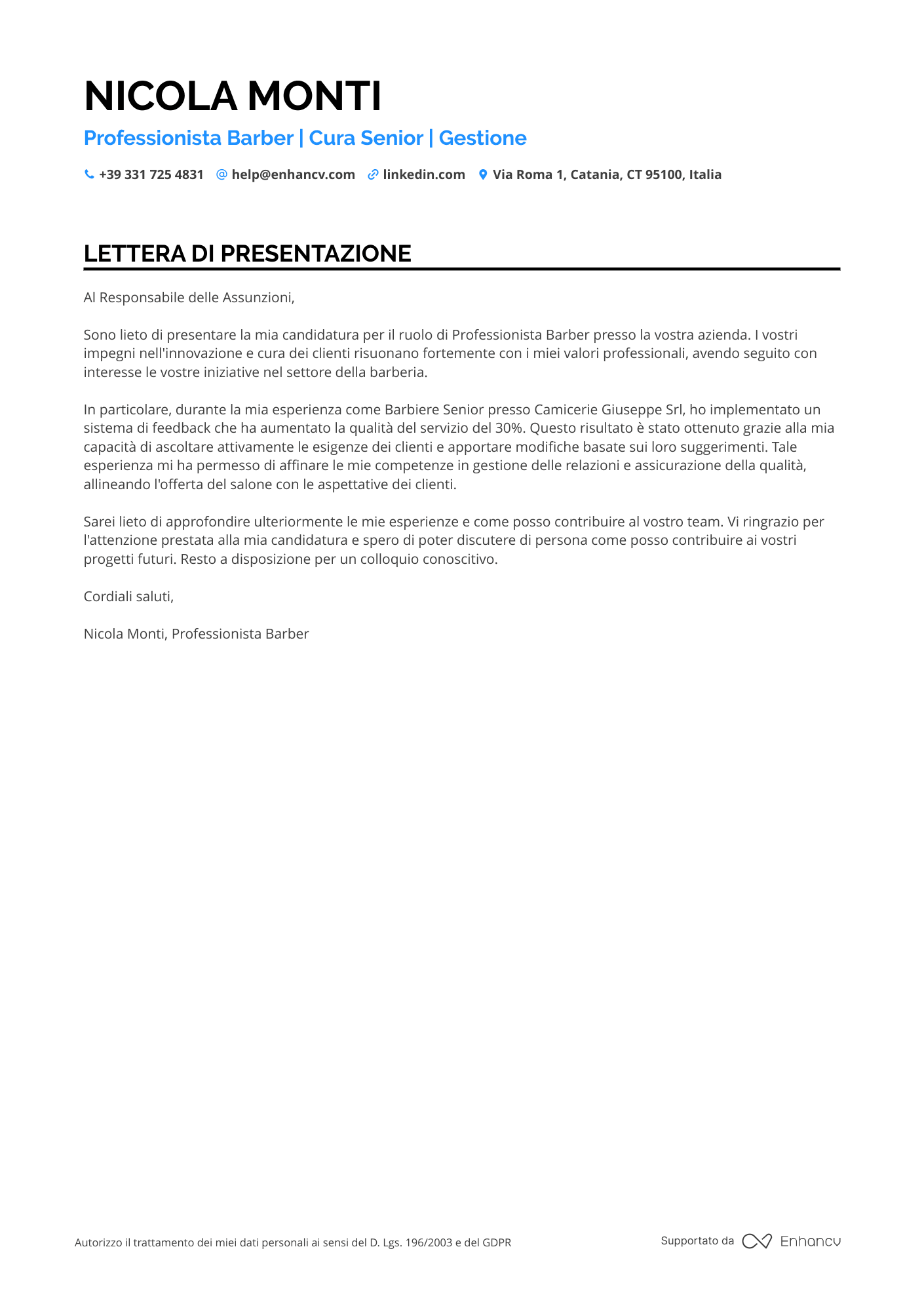 Estetista Oncologico Resume Example