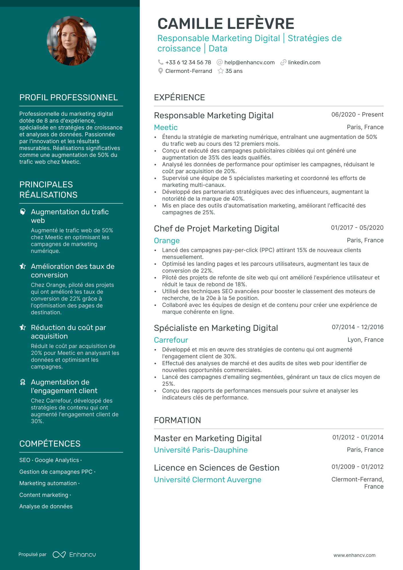 Vendeuse en boulangerie Resume Example