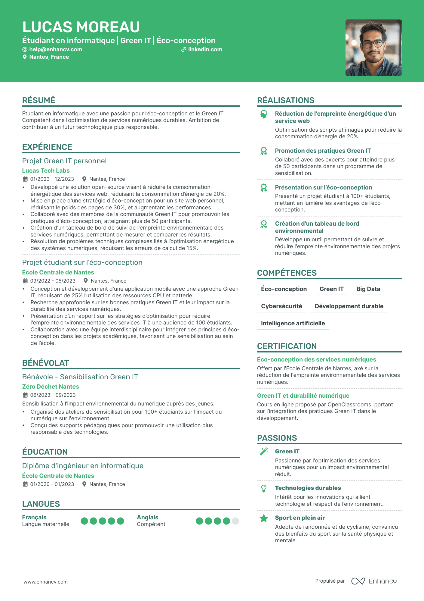 Etudiant Informatique Resume Example