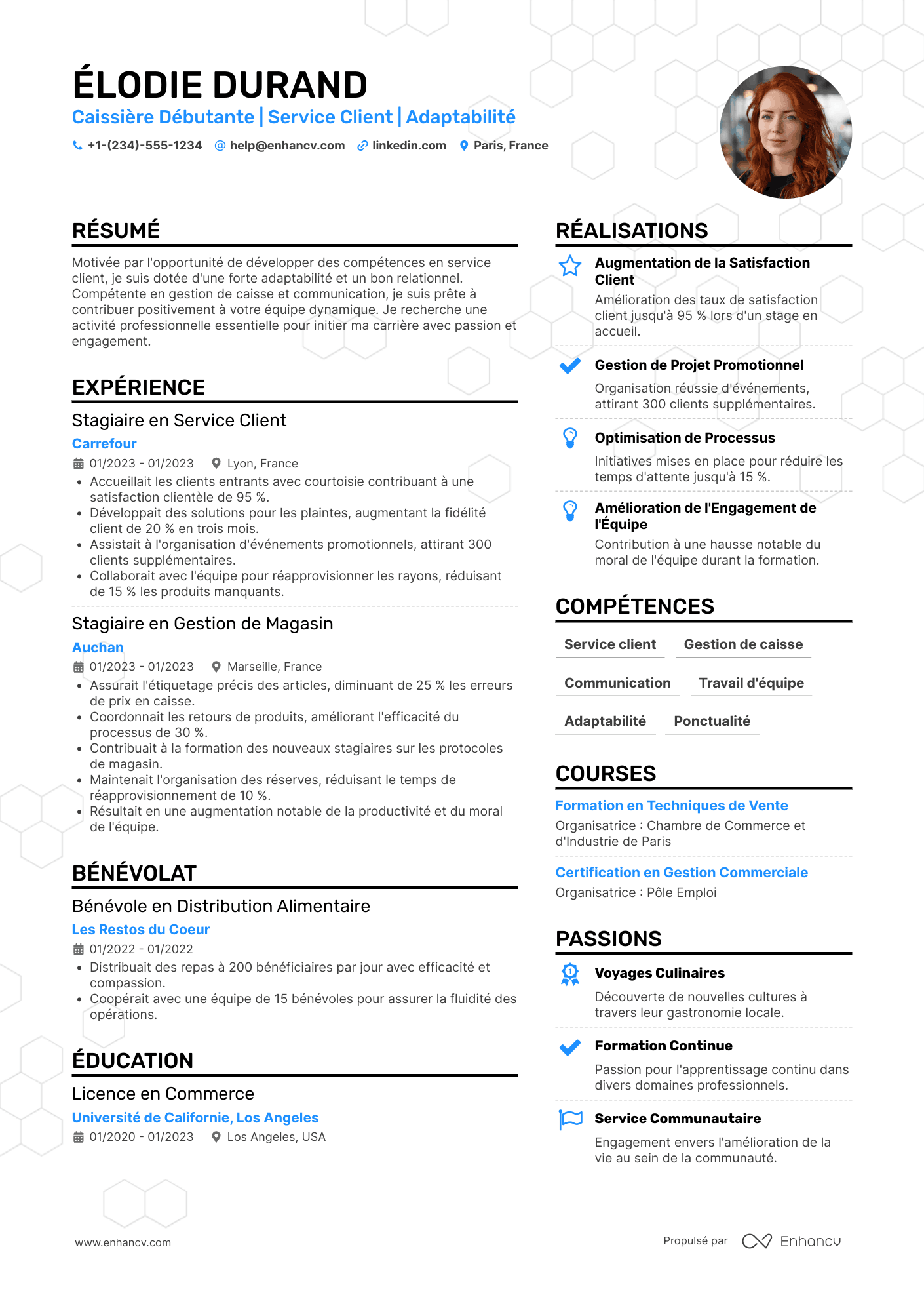 Modèle de CV de caissière sans expérience Resume Example