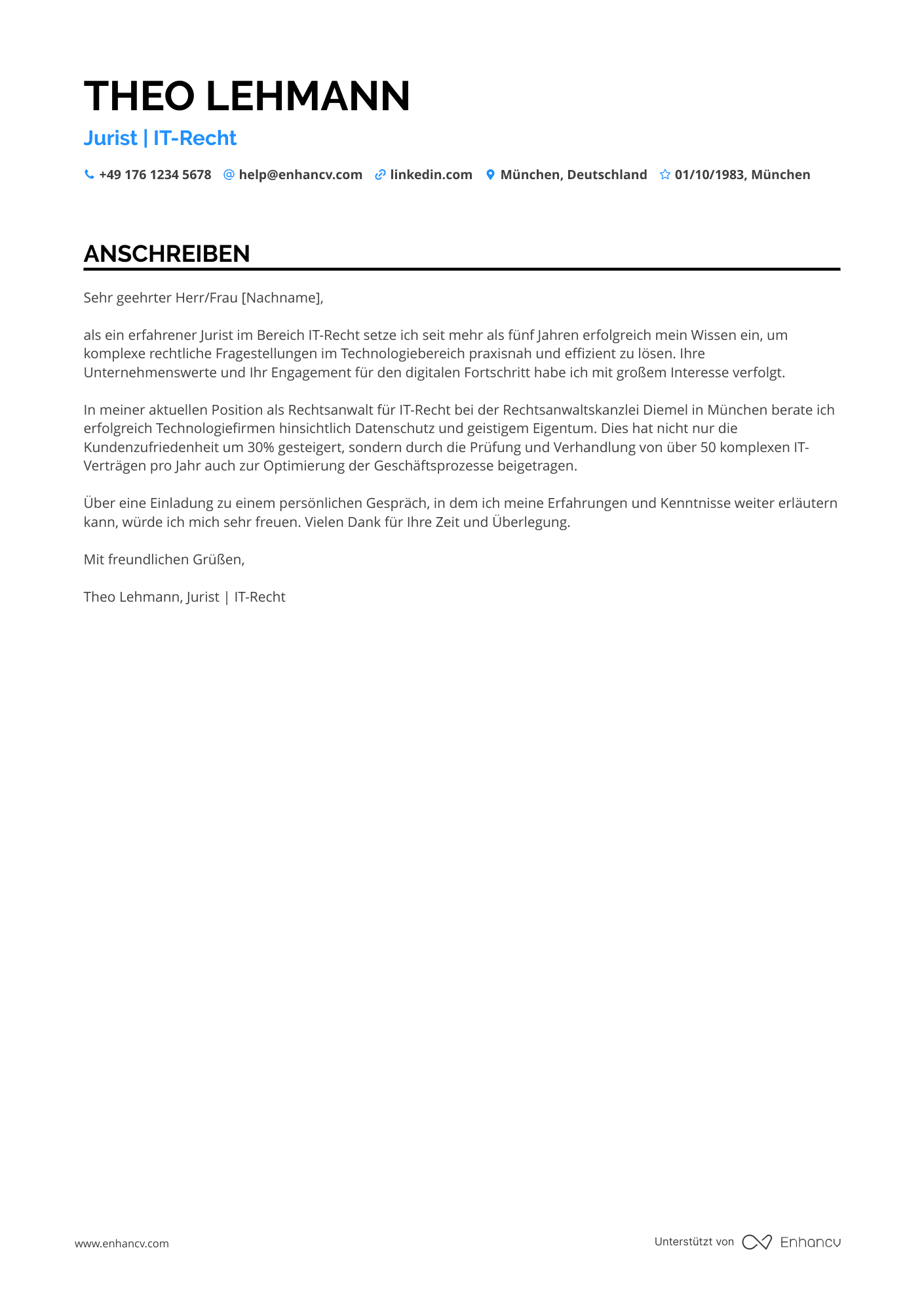 Jurist in der Technologiebranche Resume Example
