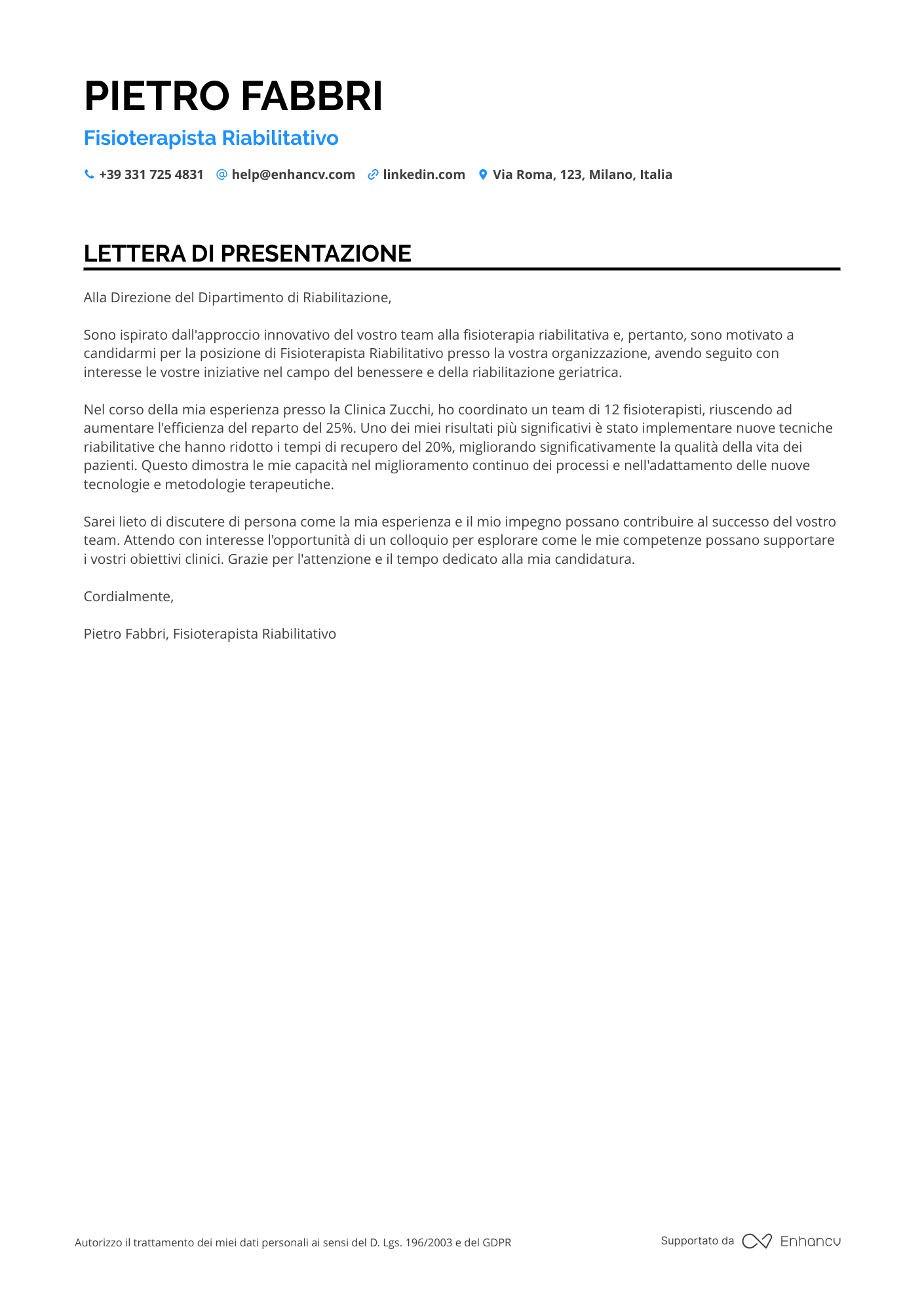 Fisioterapista Geriatrico Resume Example