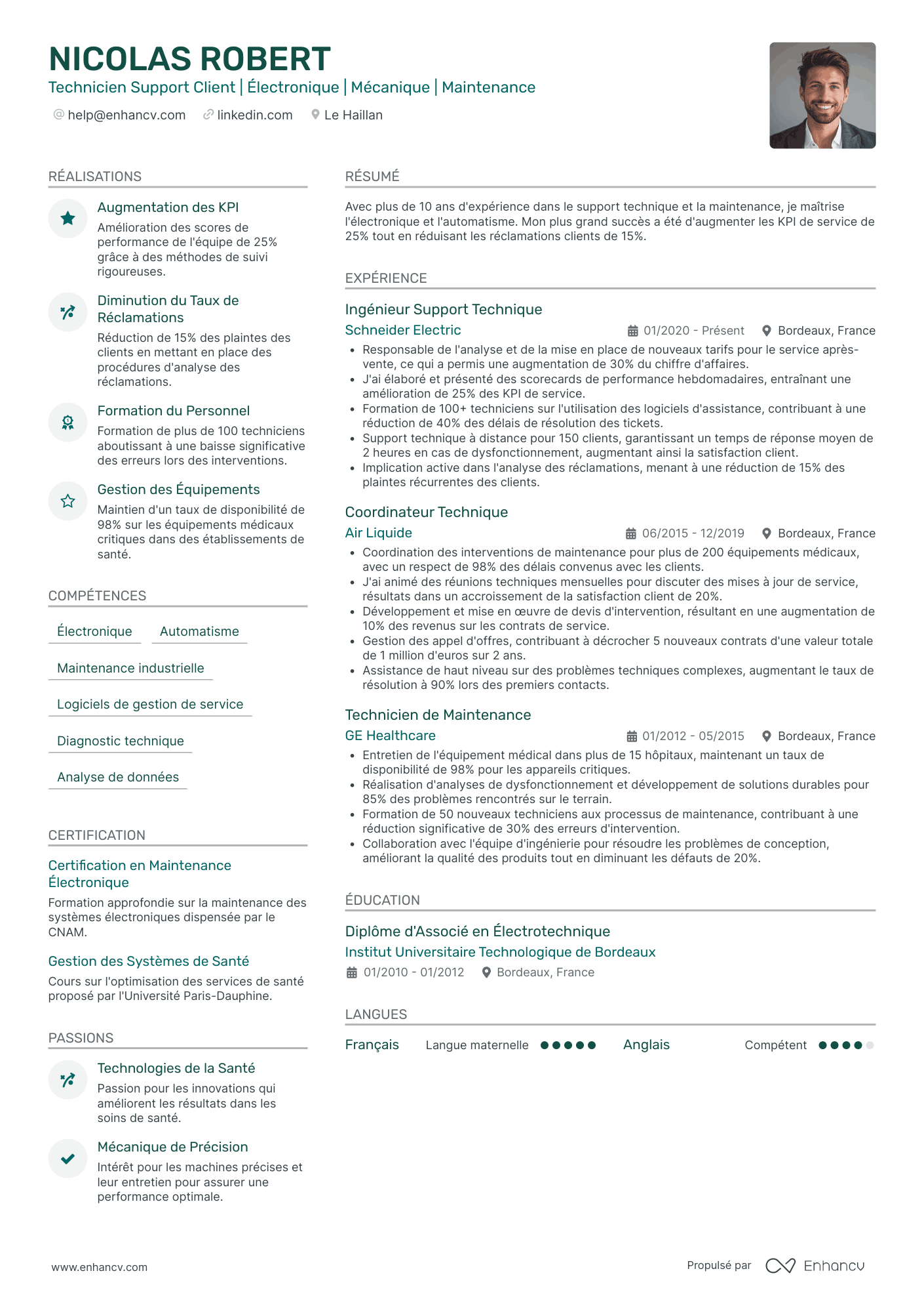 Spécialiste Service Client Resume Example