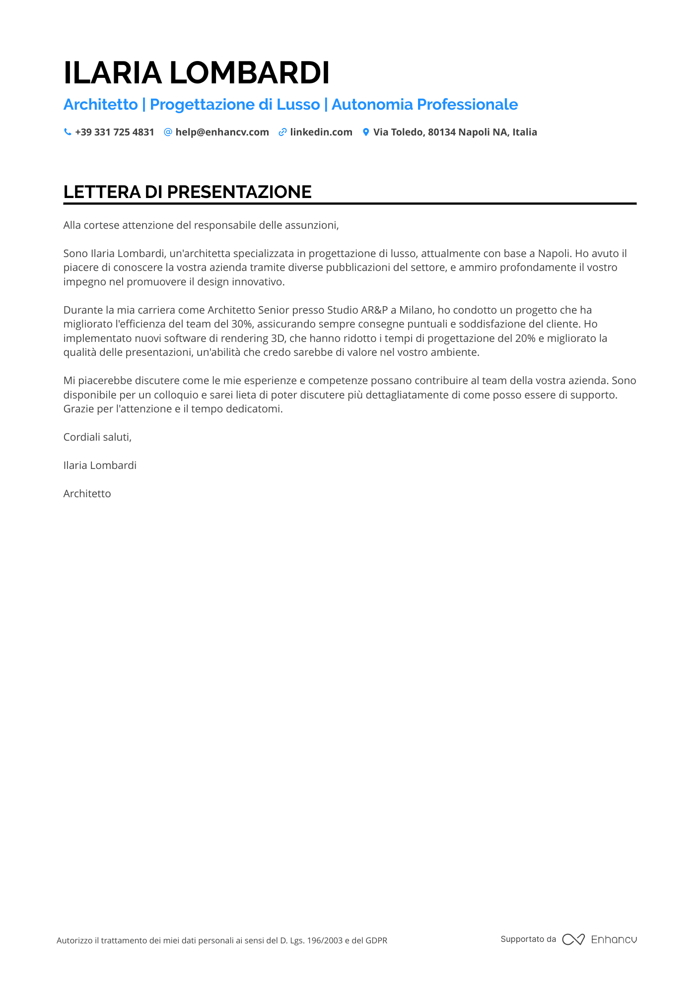 Interior Designer Associato Resume Example