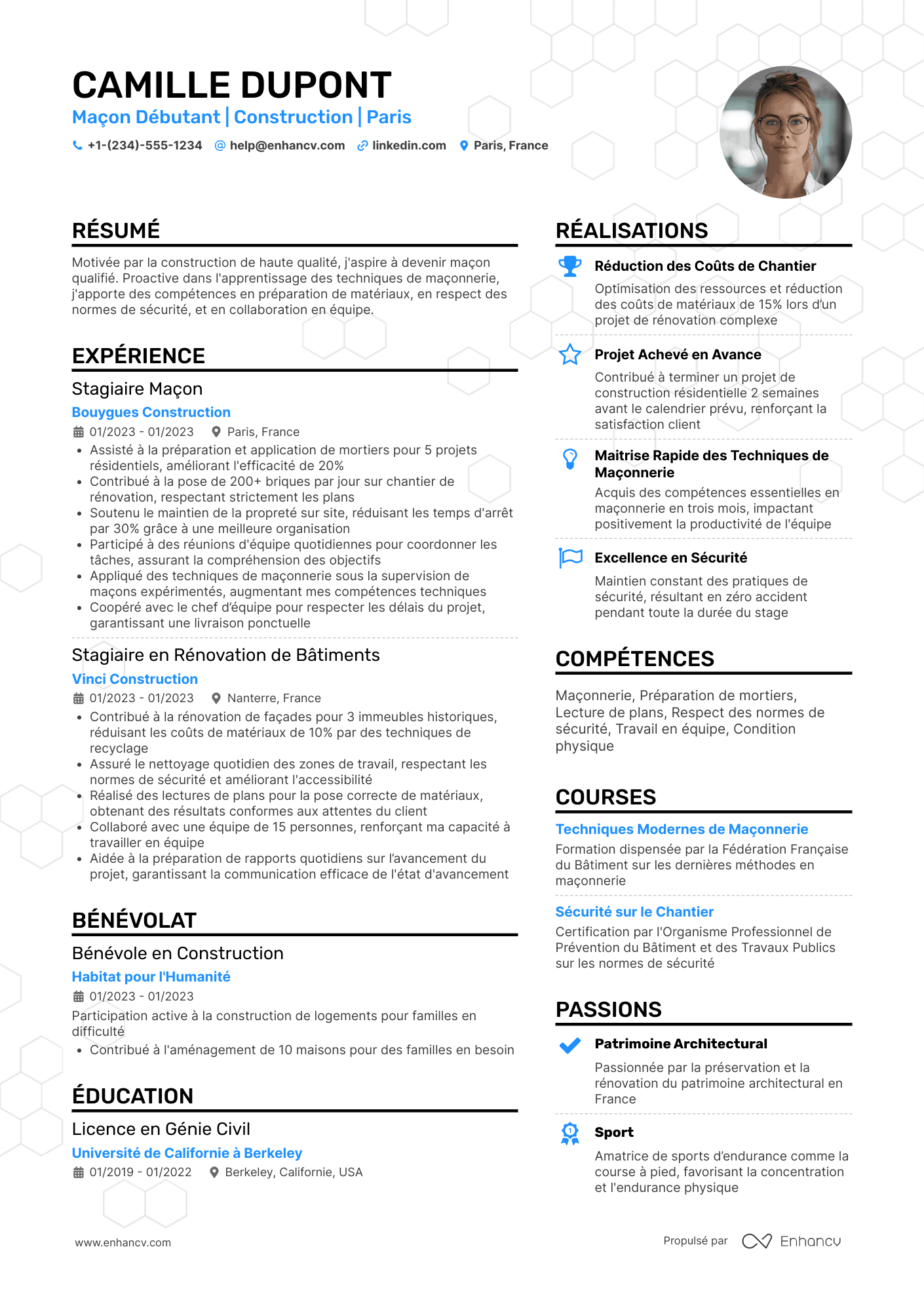 Exemple de CV de maçon débutant Resume Example
