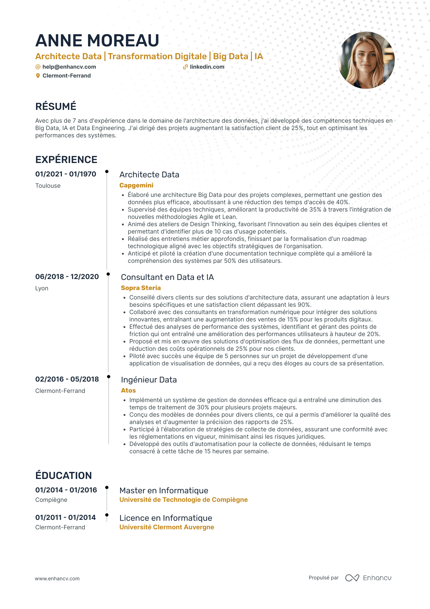 Data Engineer Resume Example