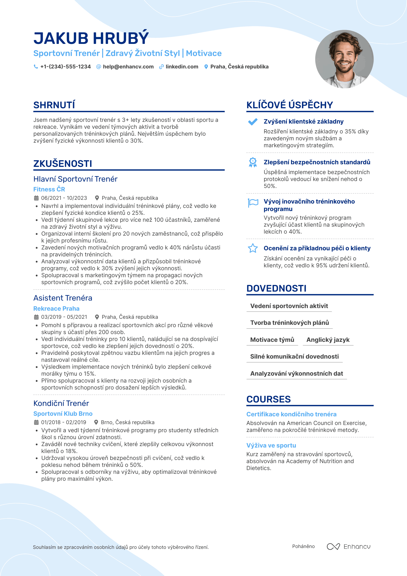 Životopis pro Sportovní Trenér Resume Example