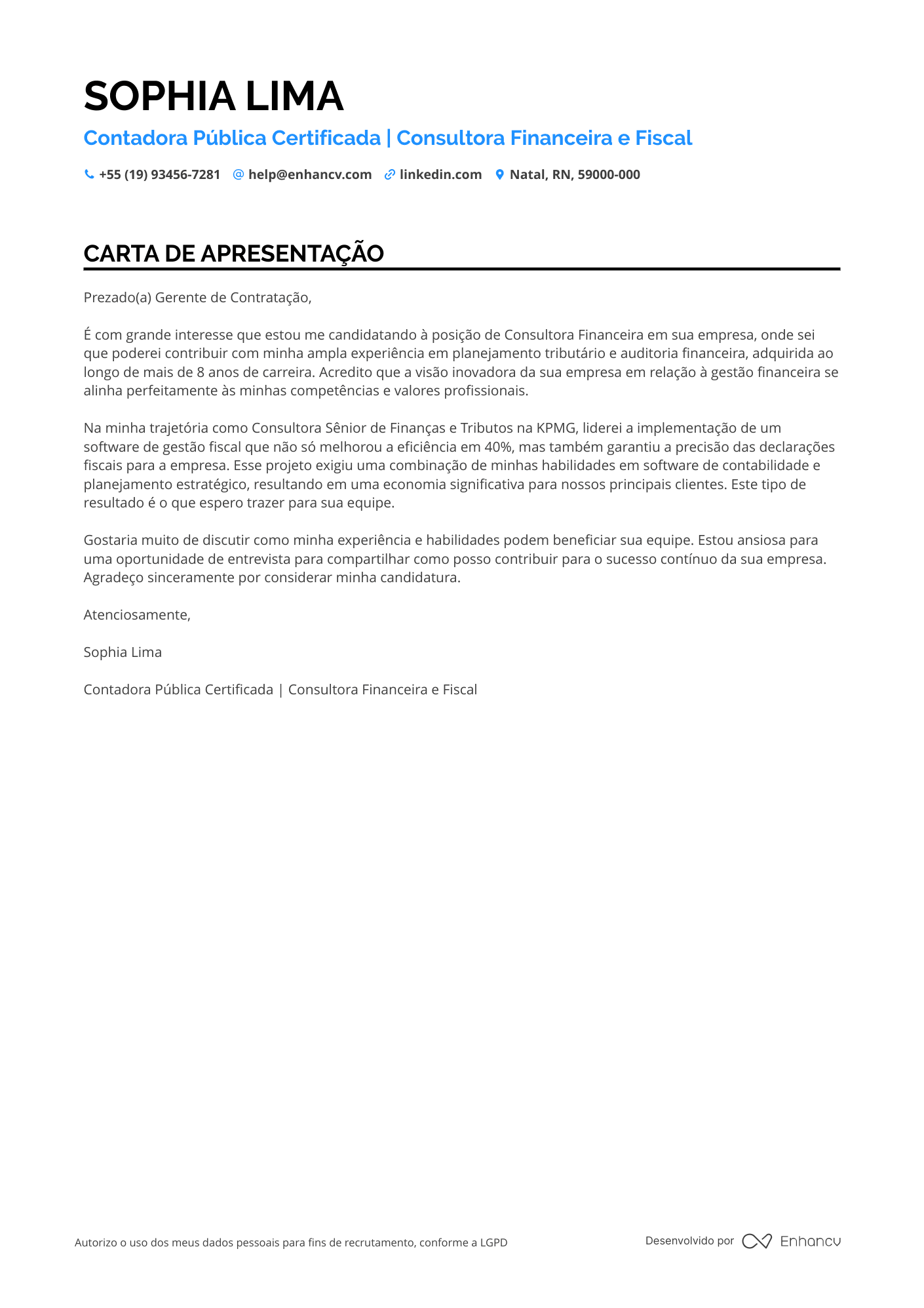 Contador Público Resume Example