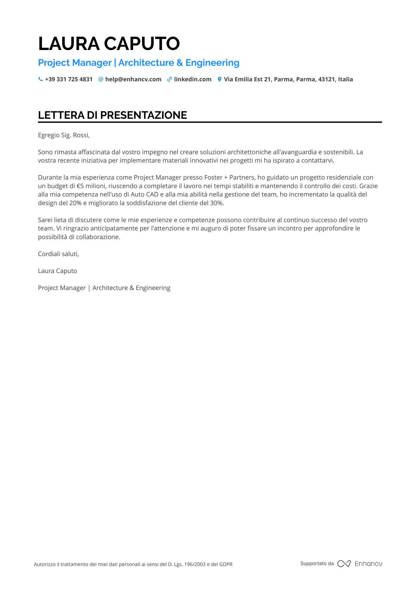 Badante Part time Resume Example